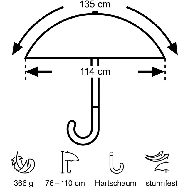 EuroSCHIRM® Stockregenschirm »Swing handsfree, silber«, handfrei tragbar,  mit UV-Lichtschutzfaktor 50+ bestellen | BAUR