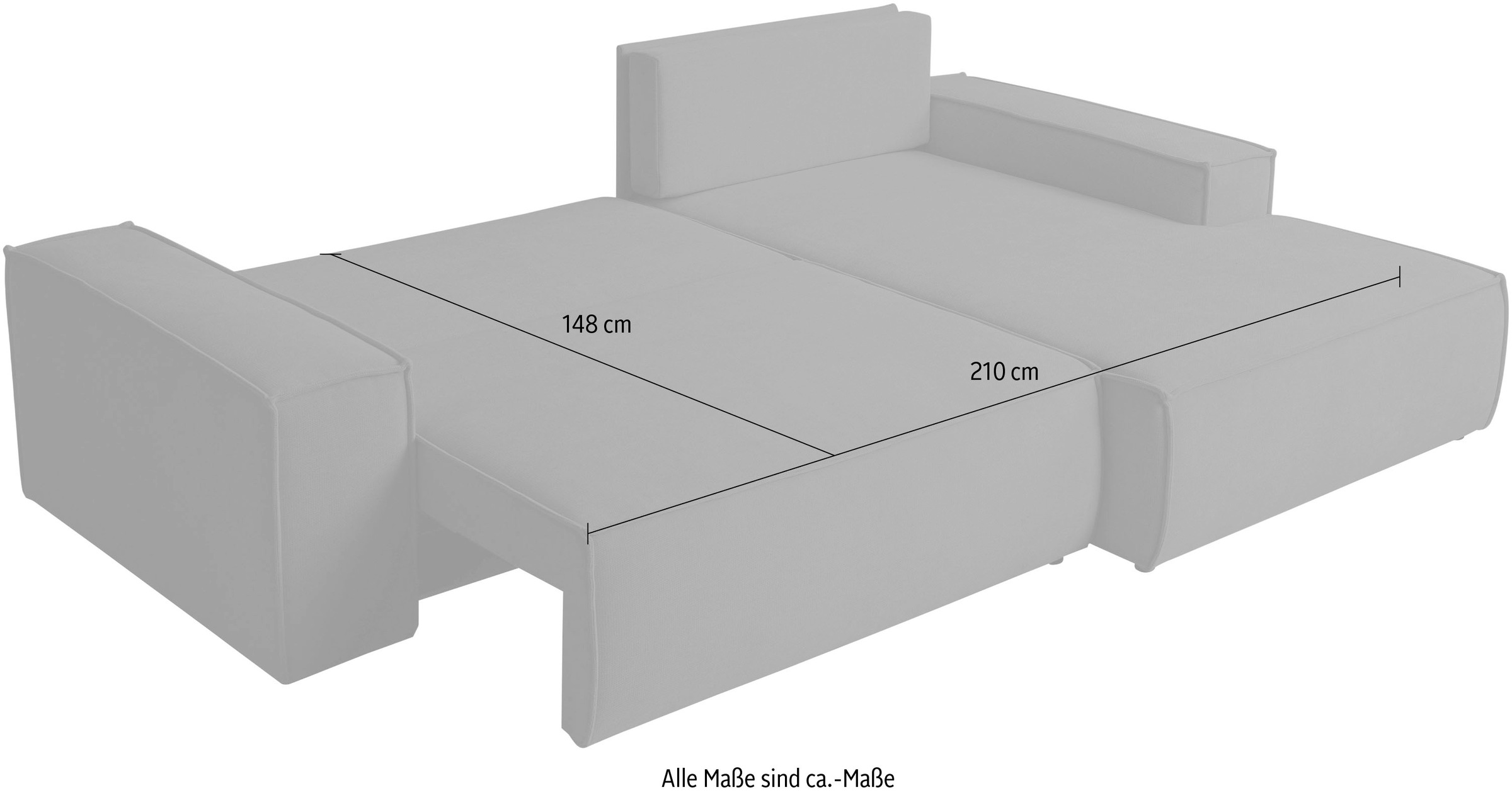 WERK2 Ecksofa »Treviso bequem, mit Bettfunktion und Bettkasten, Breite 267cm, L-Form« Moderne, teilmassive Polsterecke, Komfortpolsterung und losen Kissen.