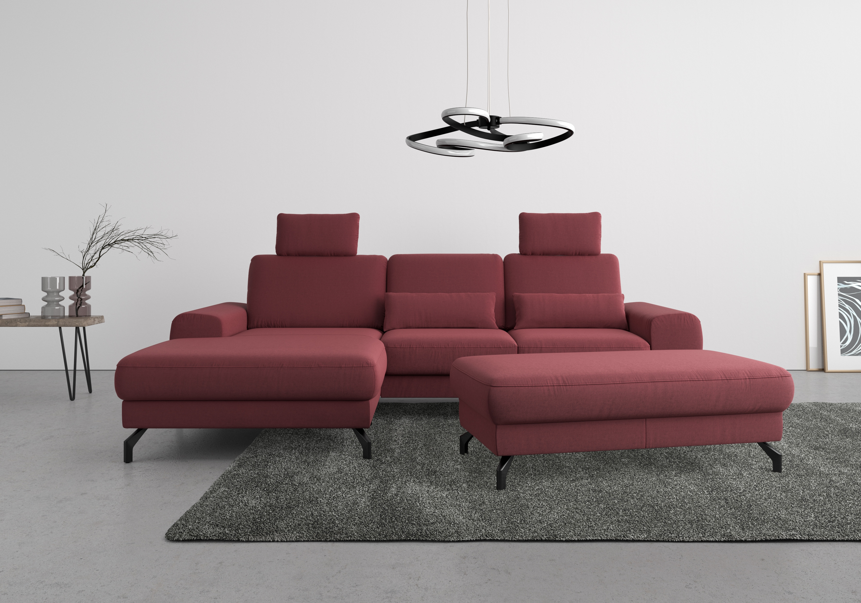 sit&more Ecksofa "Cinturo L-Form" inklusive Sitztiefenverstellung und Federkern, Sitzhöhe 45 cm