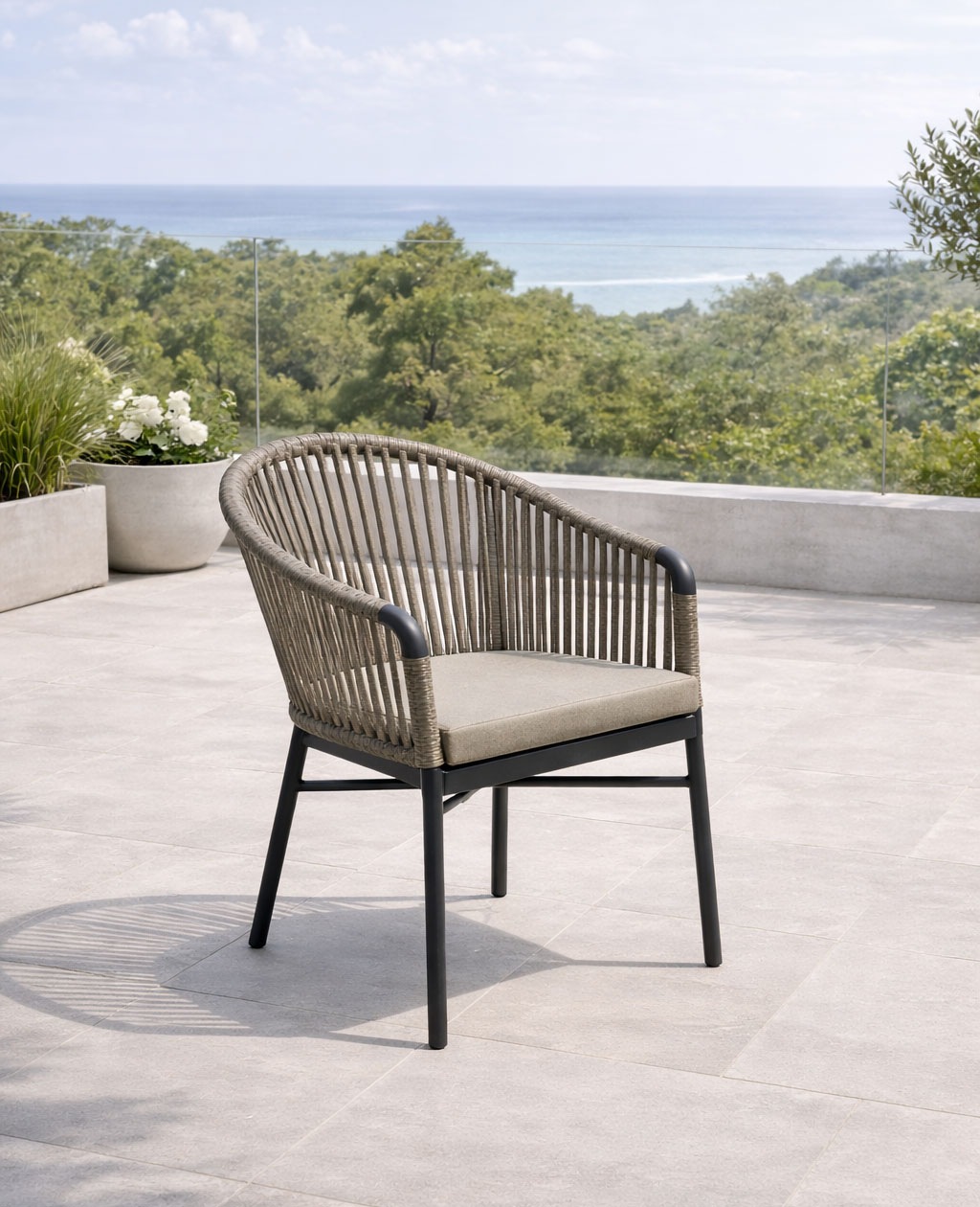 Destiny Garten-Essgruppe »TORNO SAN MARINO 4 Se + Tisch RE180x90cm anthr.« Set, 5 tlg. Aluminium, Rope, Polywood