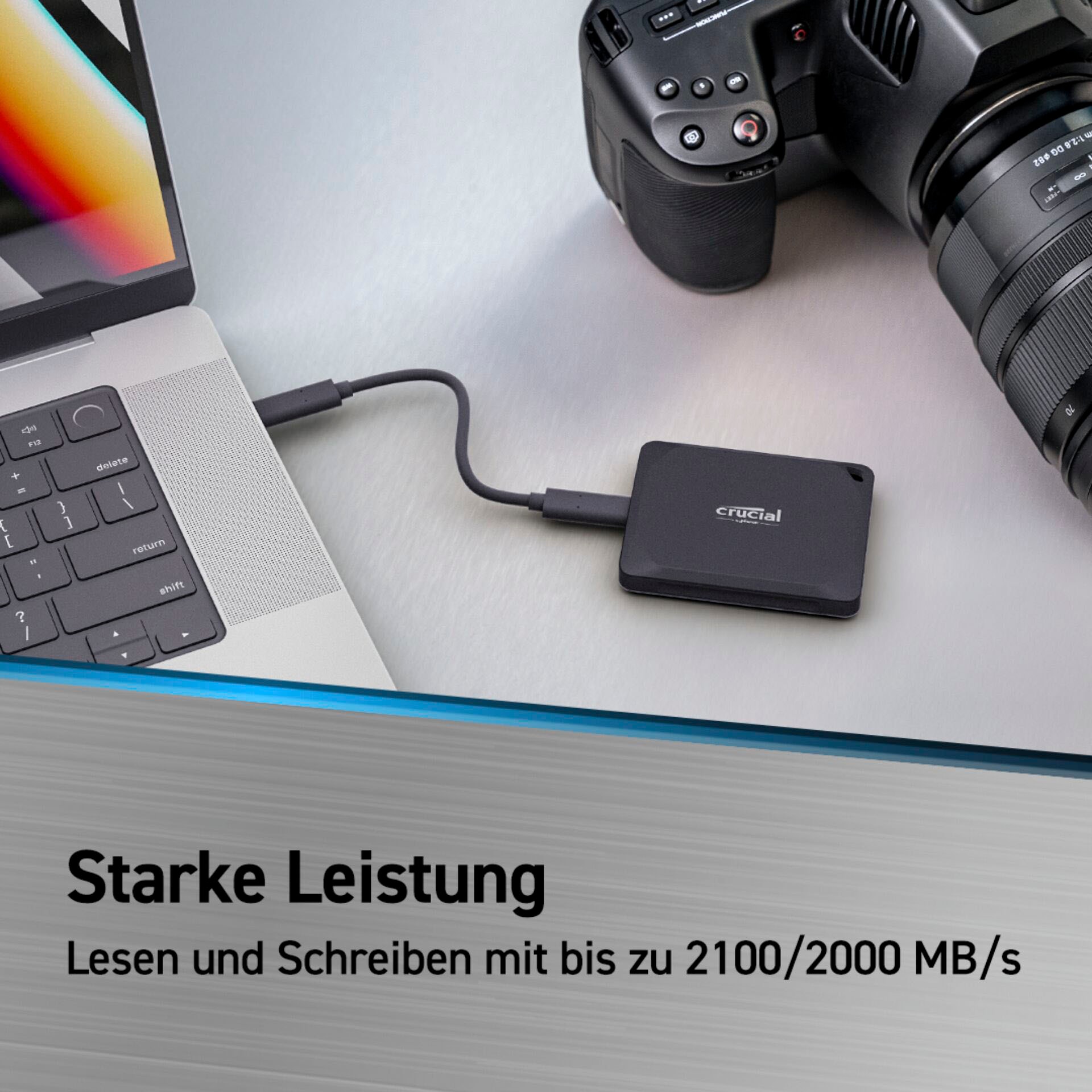 Crucial externe SSD »X10 Pro 4TB« 4 TB Anschluss USB Typ-A,3.2 Gen 2 (3.1 Gen 2) | USB Typ-C,3.2 Gen 2 (3.1 Gen 2)