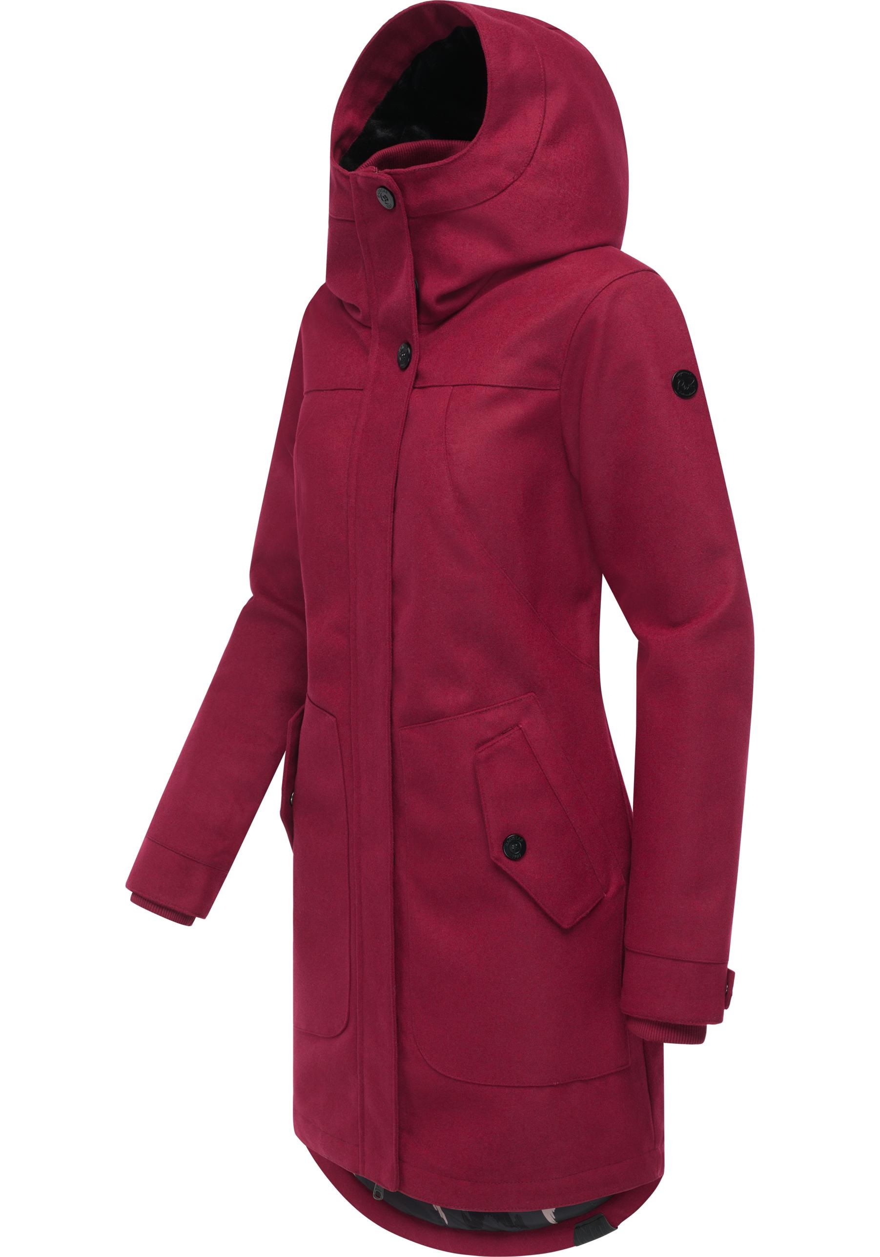 Ragwear Wintermantel "Jannisa Coat" Klassischer Damen Kurzmantel mit Kapuze günstig online kaufen