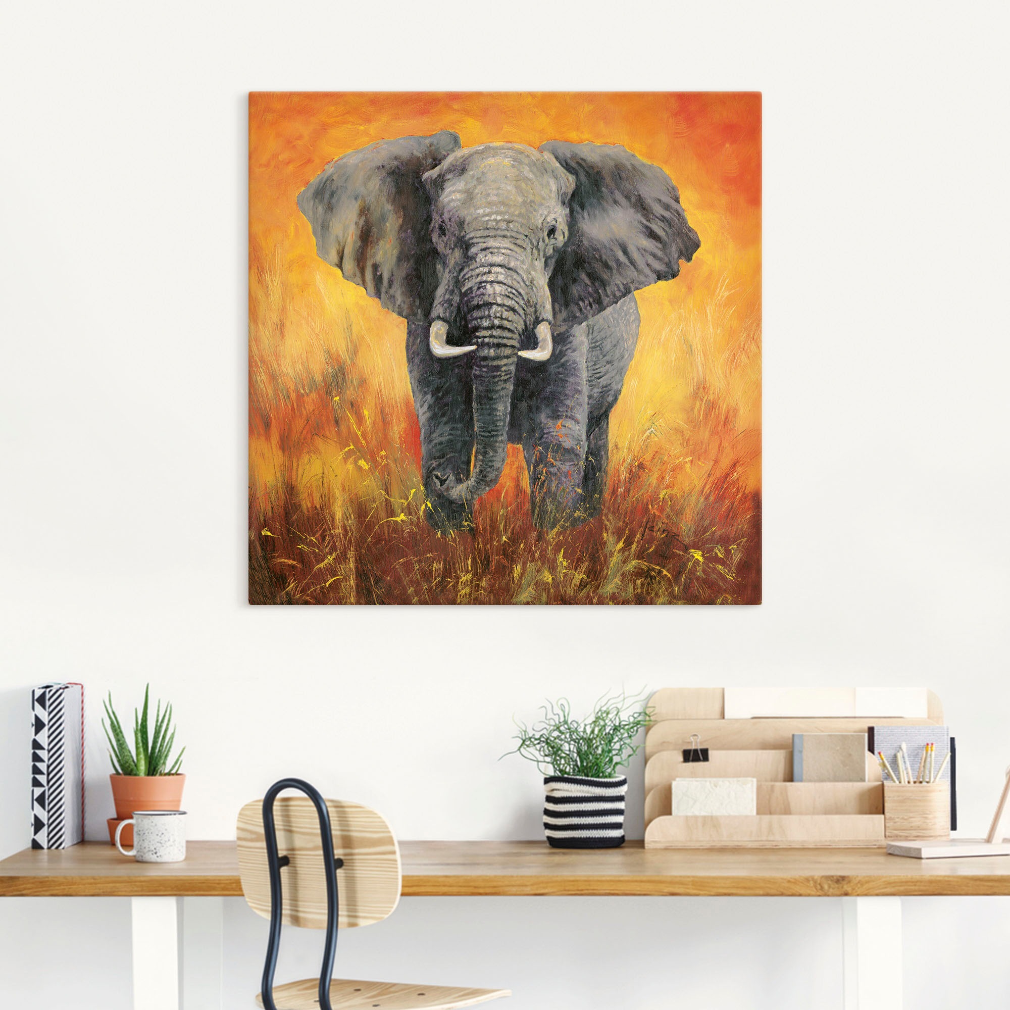 Artland Wandbild »Porträt Elefant«, Elefanten Bilder, (1 St.), als Alubild, Outdoorbild, Leinwandbild in verschied. Größen