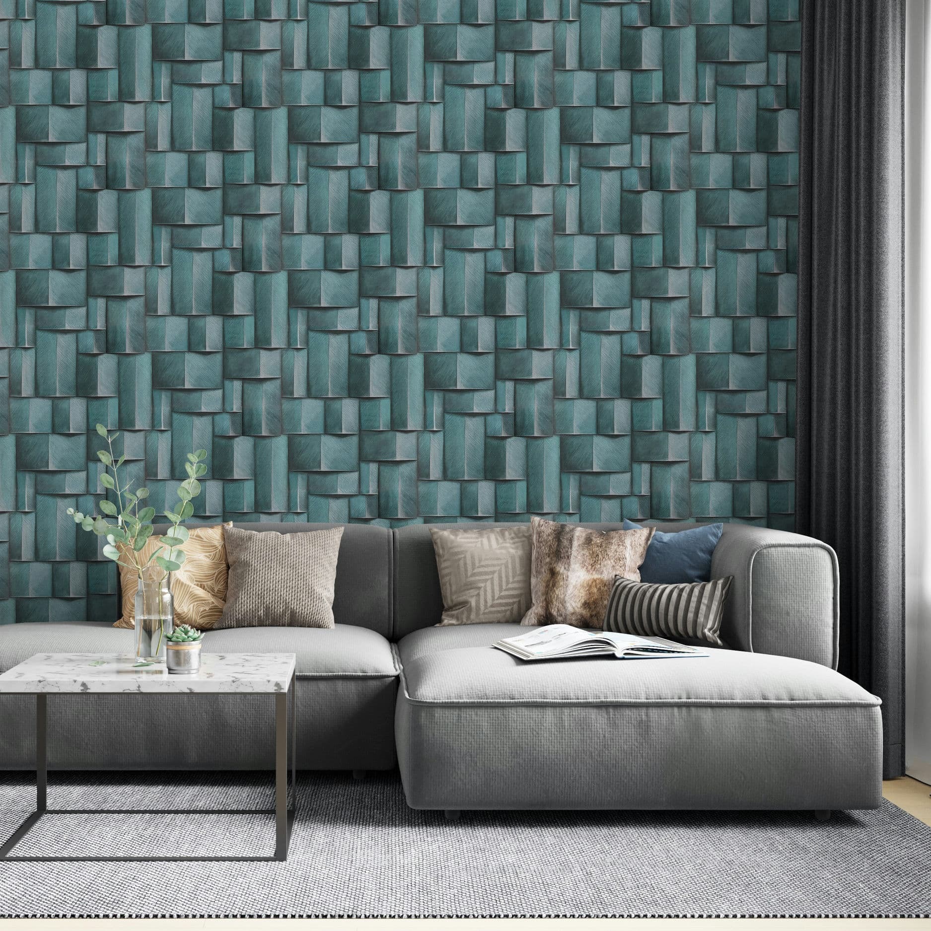 Marburg Vliestapete "Tapete Modern Cubes" 3D-Optik geprägt moderne Vliestapete für Wohnzimmer Schlafzimmer Küche
