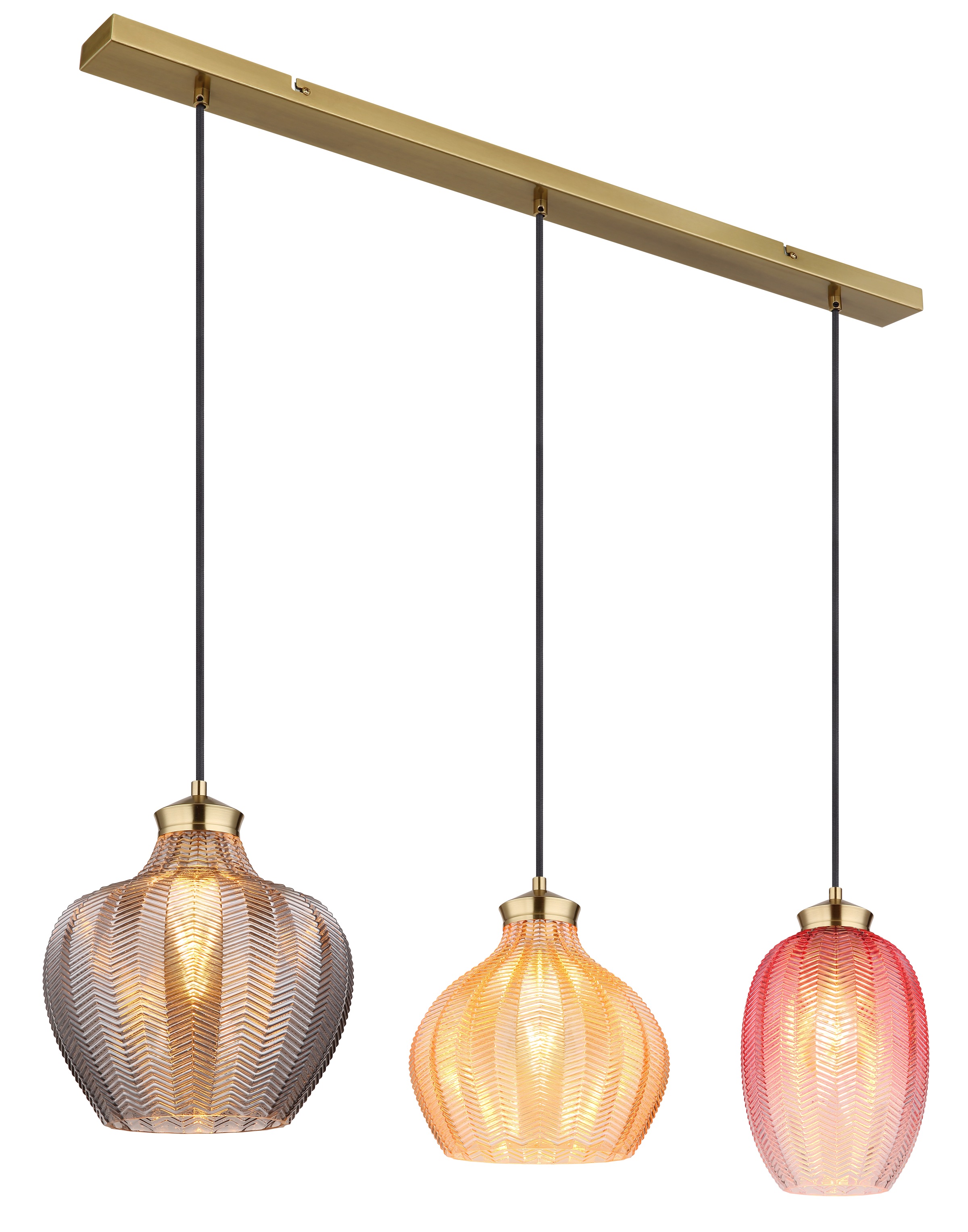 GLOBO LIGHTING Hängeleuchte »JESSICA« E27 1 Stk. Hängeleuchte Gold matt, Rauch/Amber/Brombeer, höhenkürzbar, E27