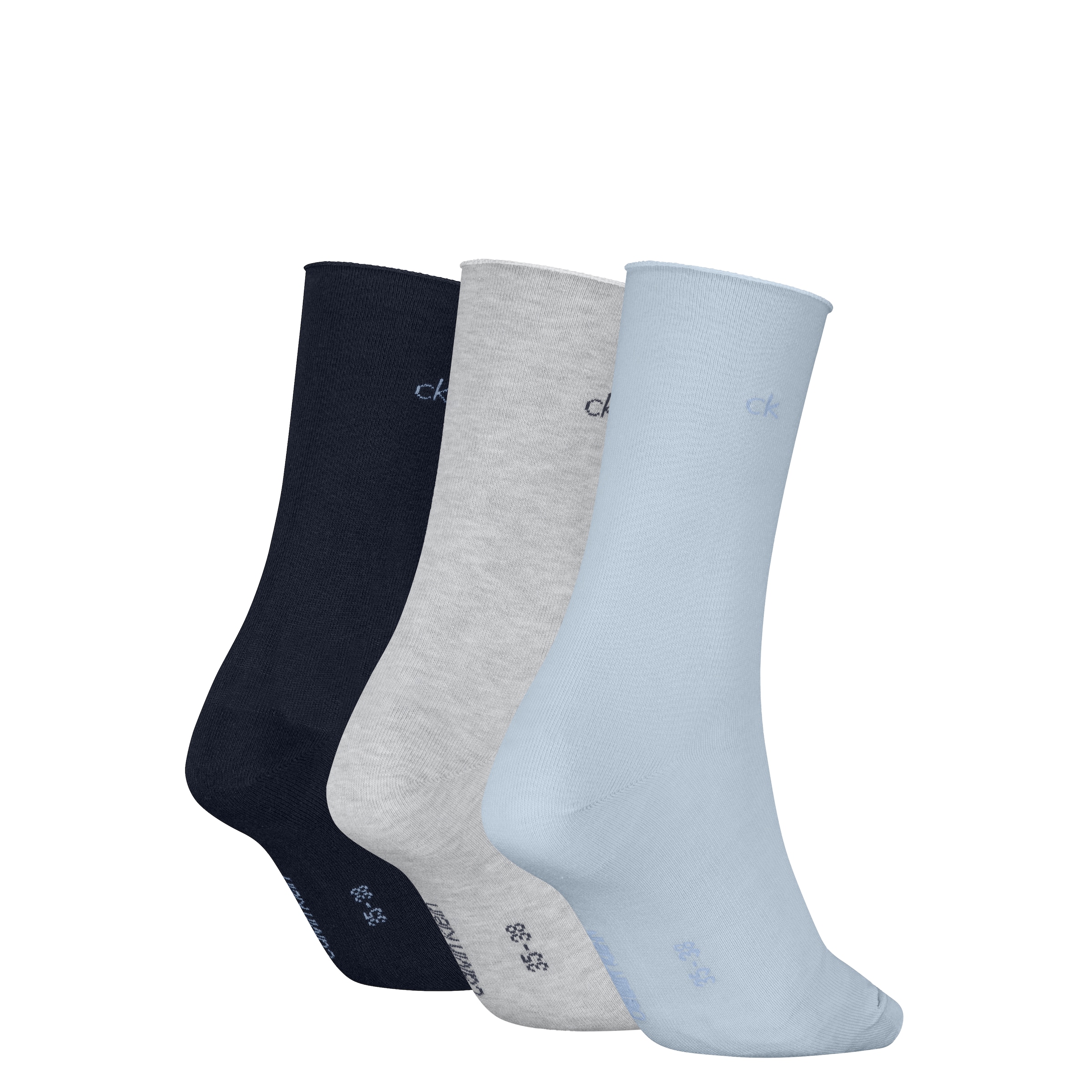 Calvin Klein Socken »CK WOMEN SOCK ROLLTOP« 3 Paar,  mit kleinem Rollbund, Cotton-Mix