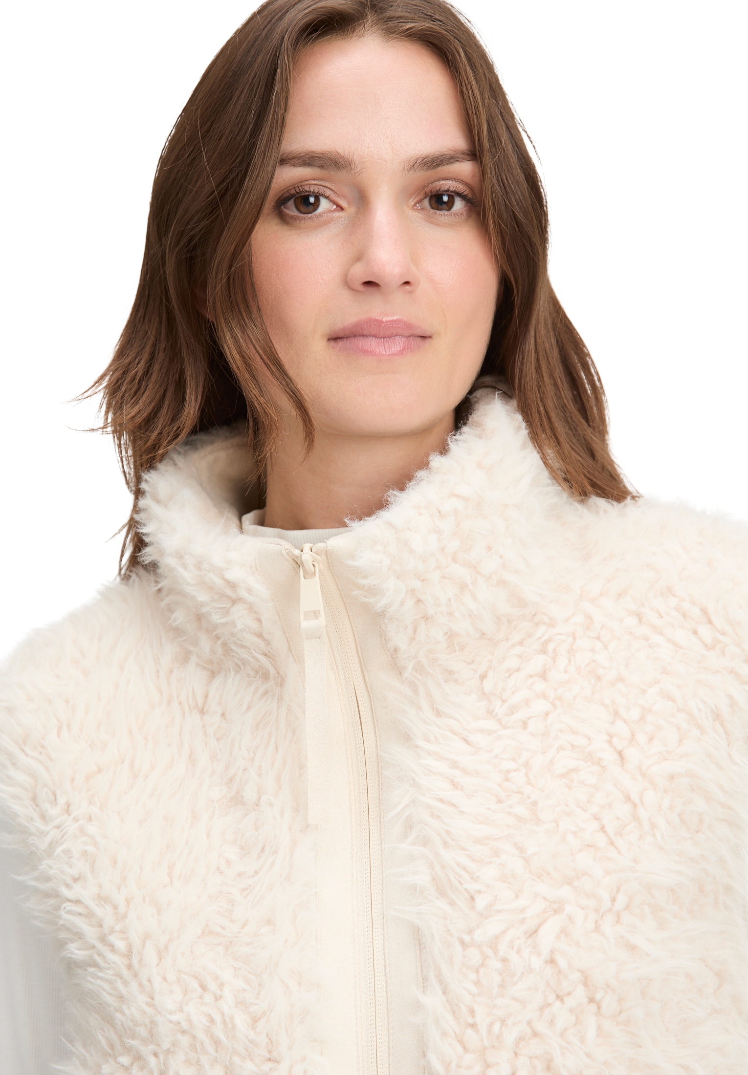 Betty&Co Plüschweste »Damen mit Stehkragen«