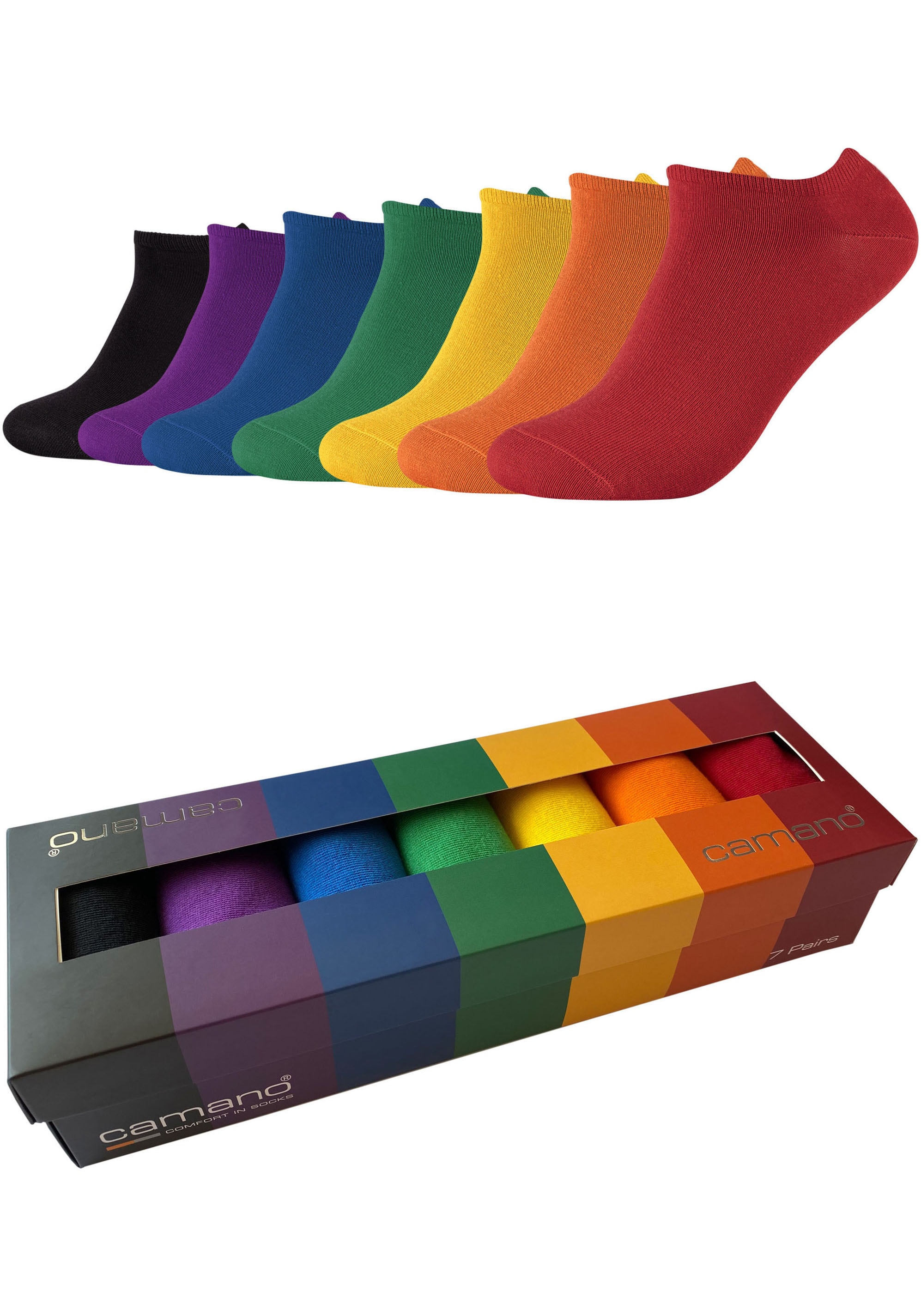Camano Sneakersocken "comfort" 7 Stk. tlg. mit flachen Nähten günstig online kaufen