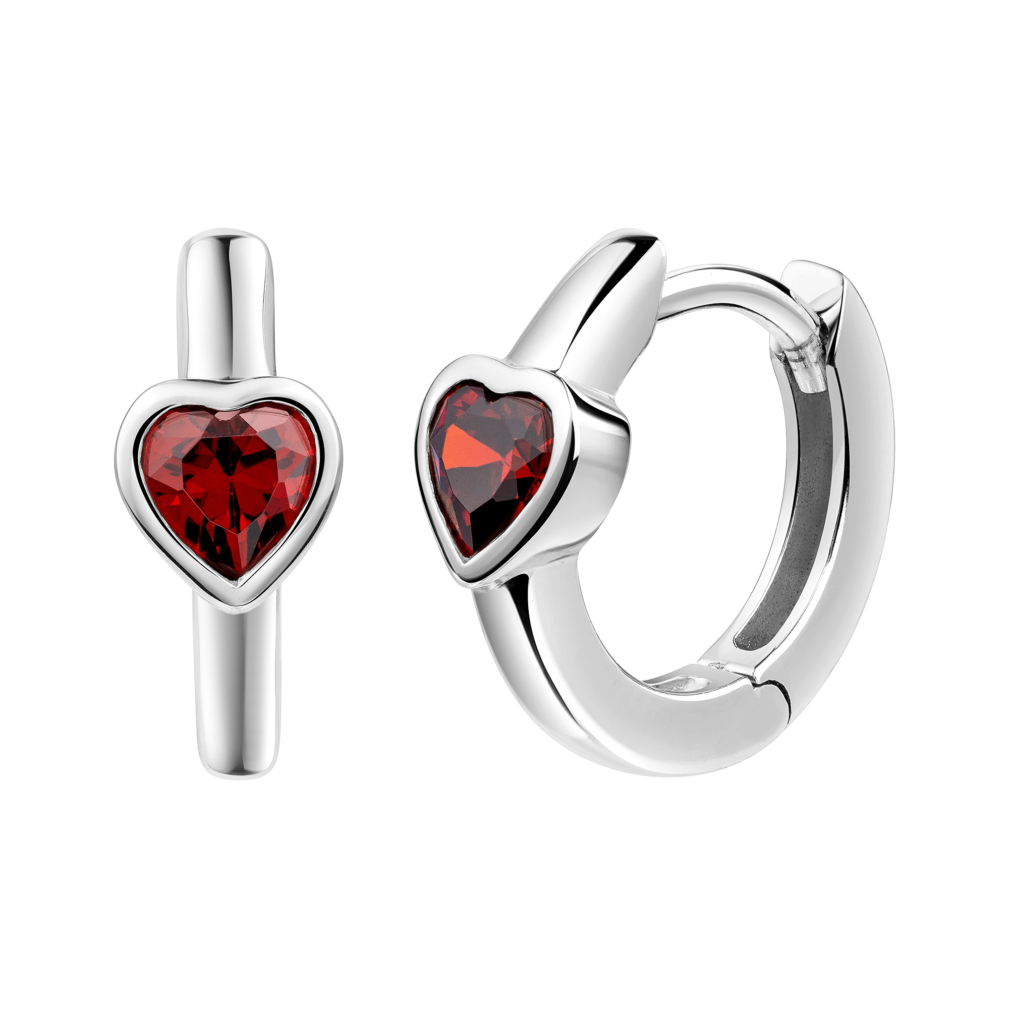 Firetti Paar Creolen »Schmuck Geschenk Silber 925 Ohrschmuck Ohrringe Herz« mit Zirkonia (synth.)
