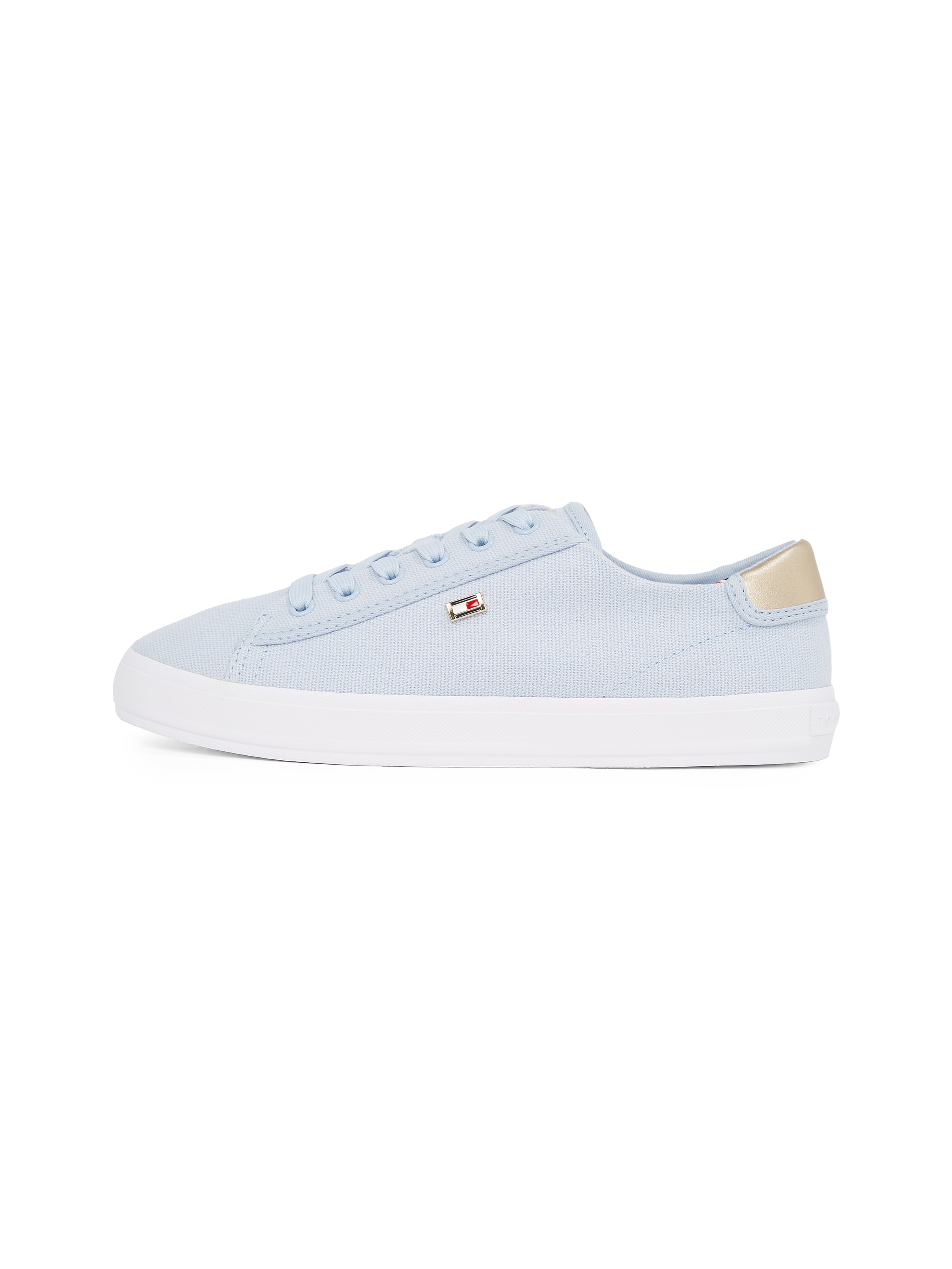 Tommy Hilfiger Plateausneaker »VULC CANVAS LACE UP SNEAKER«, Freizeitschuh, Halbschuh, Schnürschuh, in schmaler Form