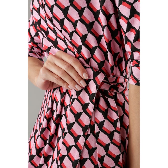 Aniston SELECTED Jerseykleid, mit Allover-Muster und Ausschnitt in  Wickeloptik - NEUE KOLLEKTION für kaufen | BAUR