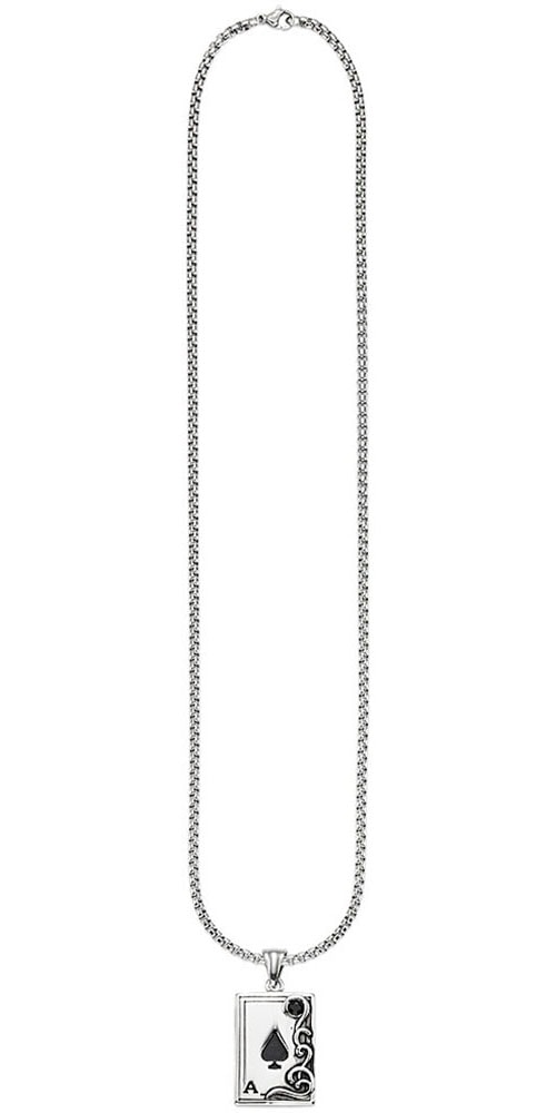 Bruno Banani Kette mit Anhänger »Schmuck Geschenk Venezianerkette Karte Pik-Ass, B4118N/20/00/55«, mit Glasstein