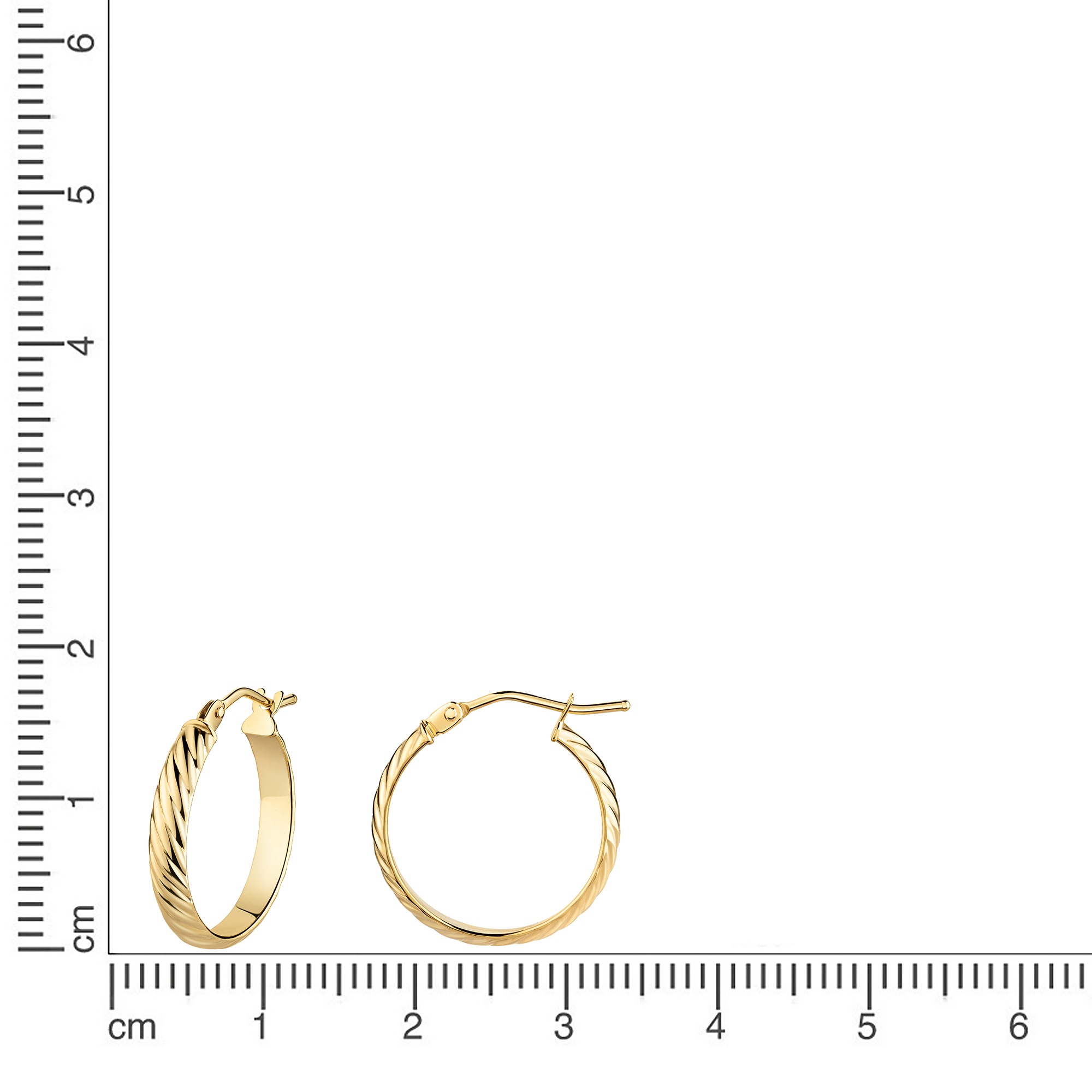 Fascination by Ellen K. Paar Creolen »375/- Gelbgold strukturiert Ø 17,5mm«