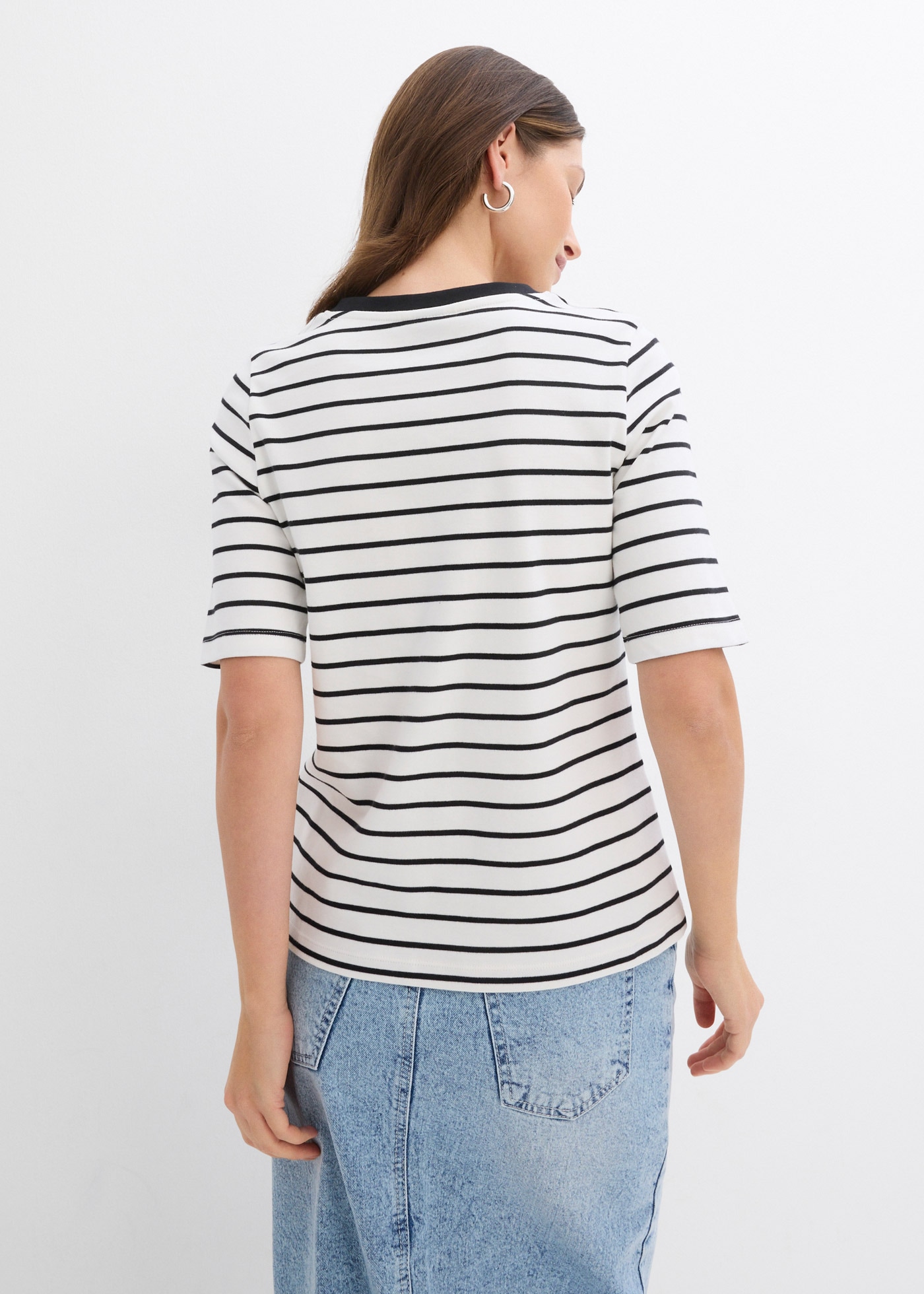 bonprix T-Shirt Halbarm, aus reiner Baumwolle