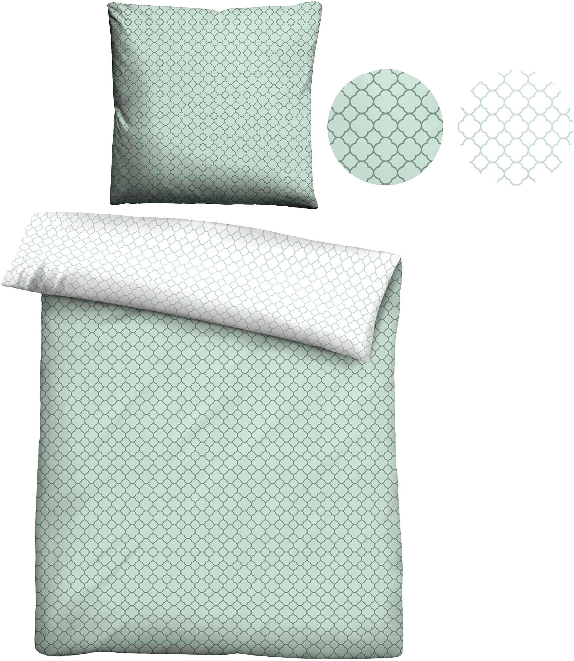 Biberna Wendebettwäsche »Combinate in Gr. 135x200, 155x220 oder 200x200 cm«, (2 tlg.), Bettwäsche aus Baumwolle, zeitlose Bettwäsche mit Wendeoptik