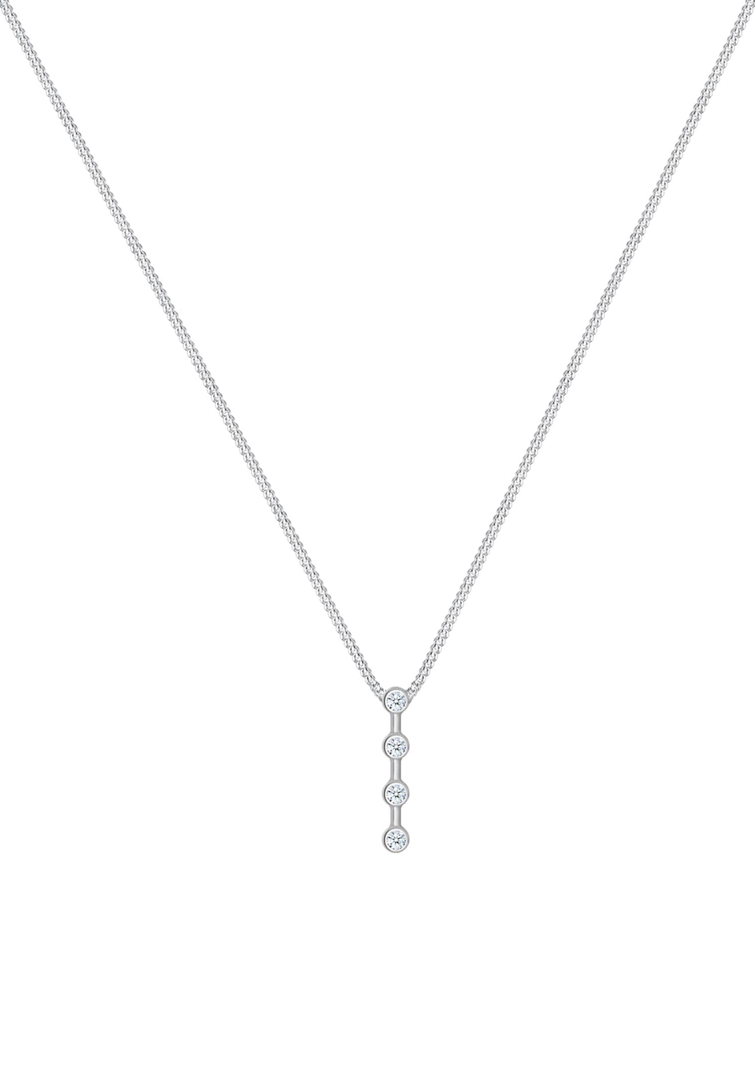 Elli DIAMONDS Collierkettchen »Basic Stab Geo Kreis Diamant (0.06 ct.) 925 Silber«