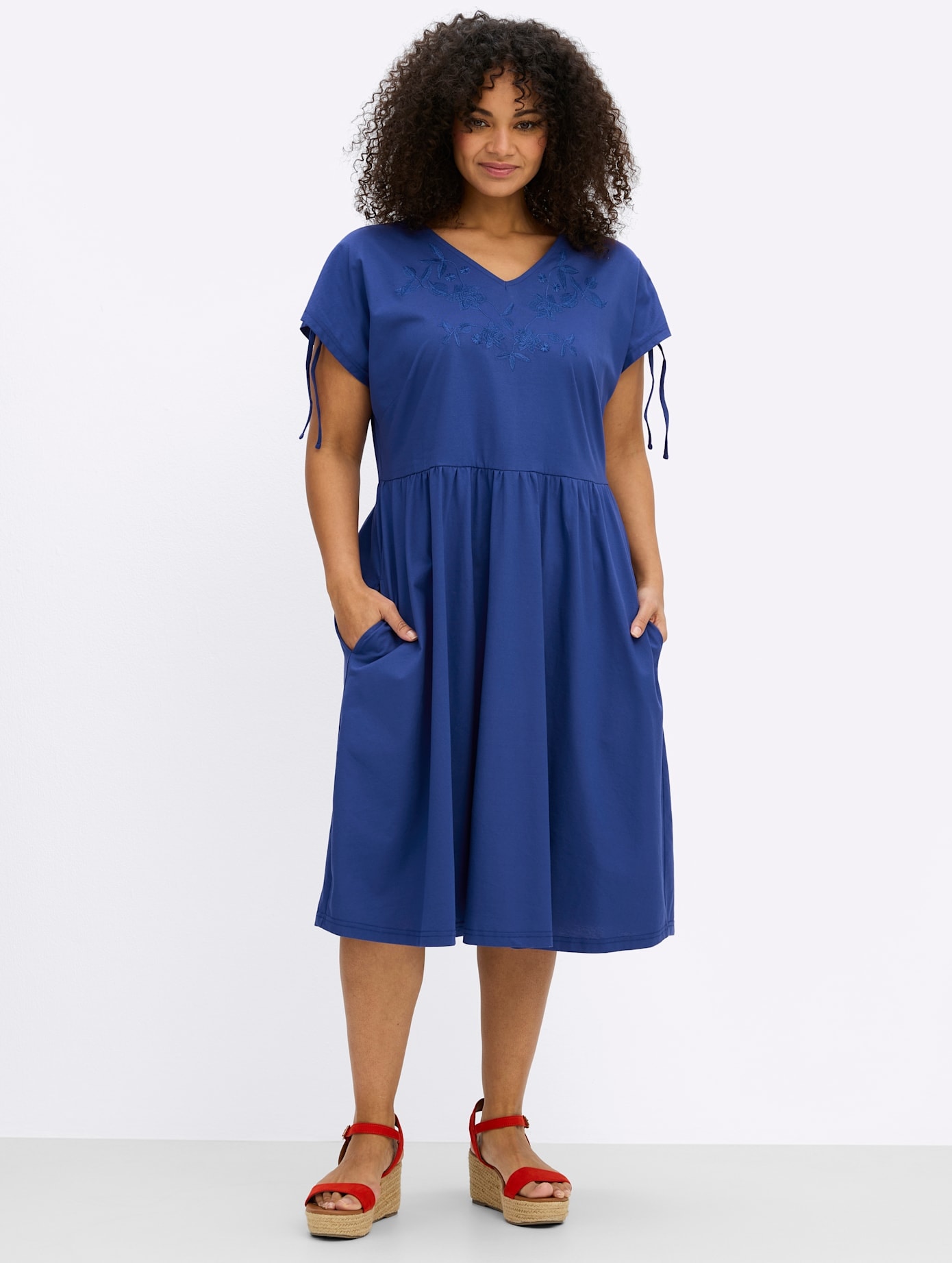 Sheego Jerseykleid "Kleid" Nahttasche
