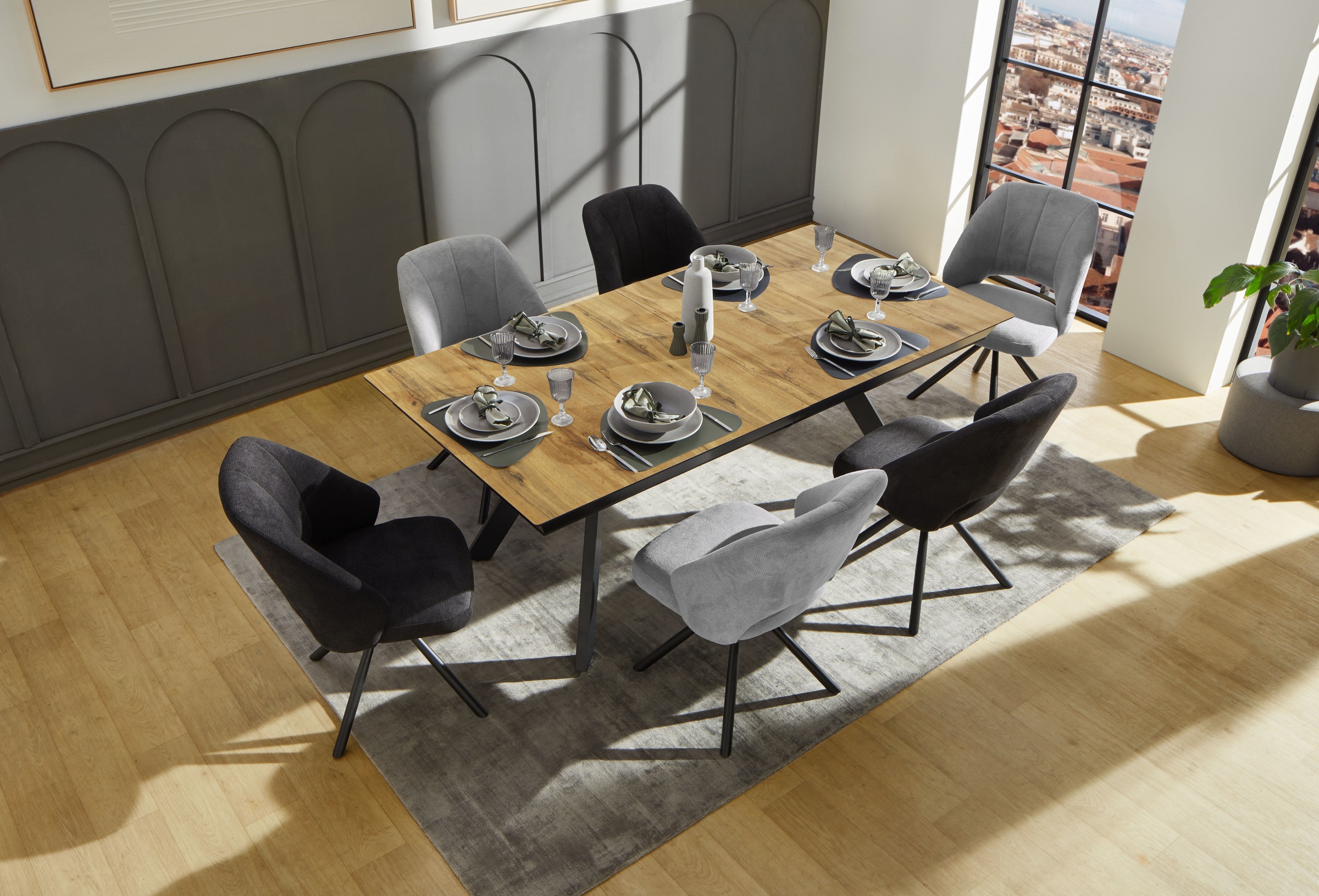 Jockenhöfer Gruppe Esstisch »Tyson, 3-fach ausziehbar« Extrabreit (200-320x100cm), Synchronauszug, melaminbeschichtet