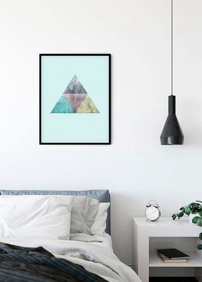 Komar Poster "Triangles Top Blue", Formen-Kunst, (1 St.), Kinderzimmer, Schlafzimmer, Wohnzimmer