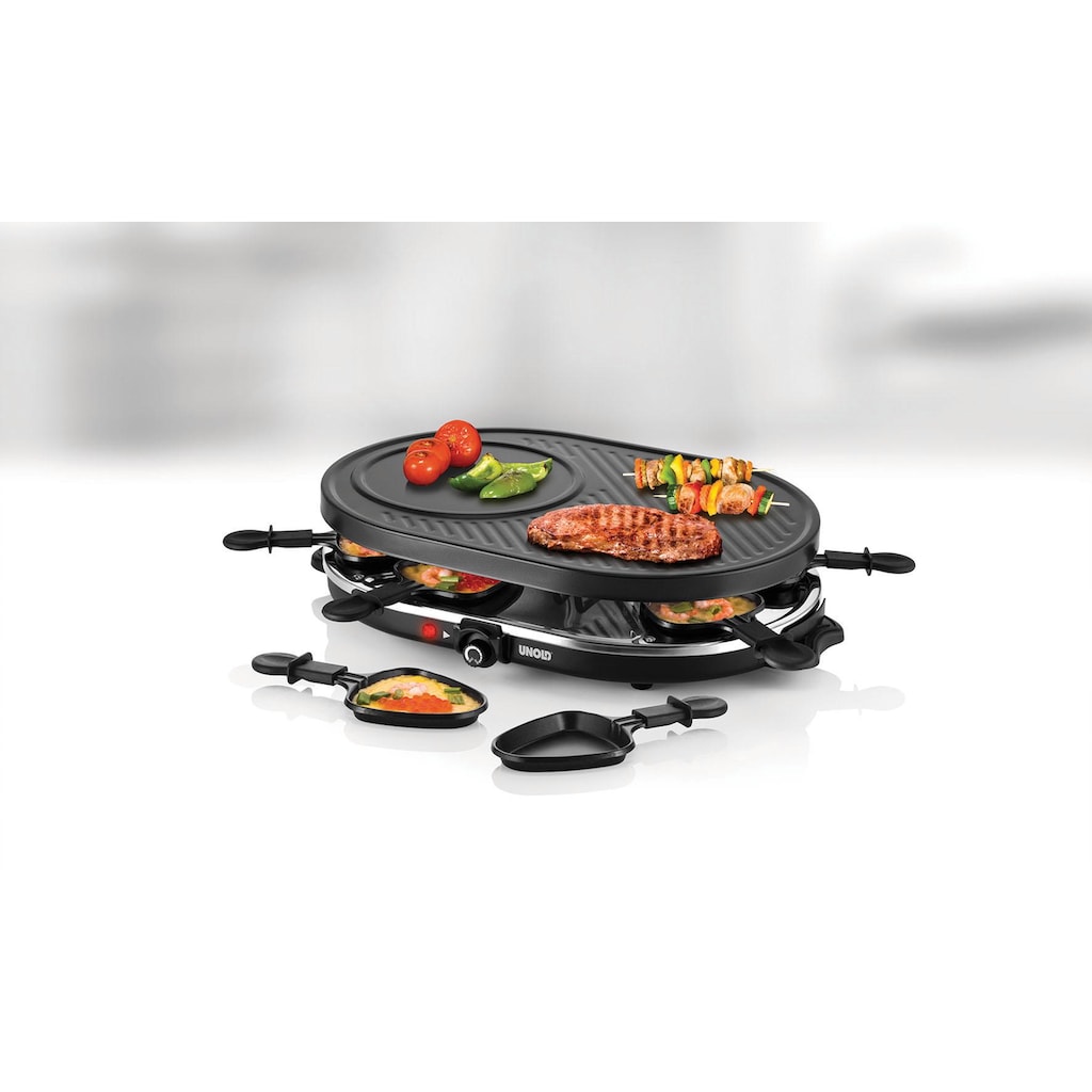 Unold Raclette »Gourmet 48795«, 8 St. Raclettepfännchen, 1200 W