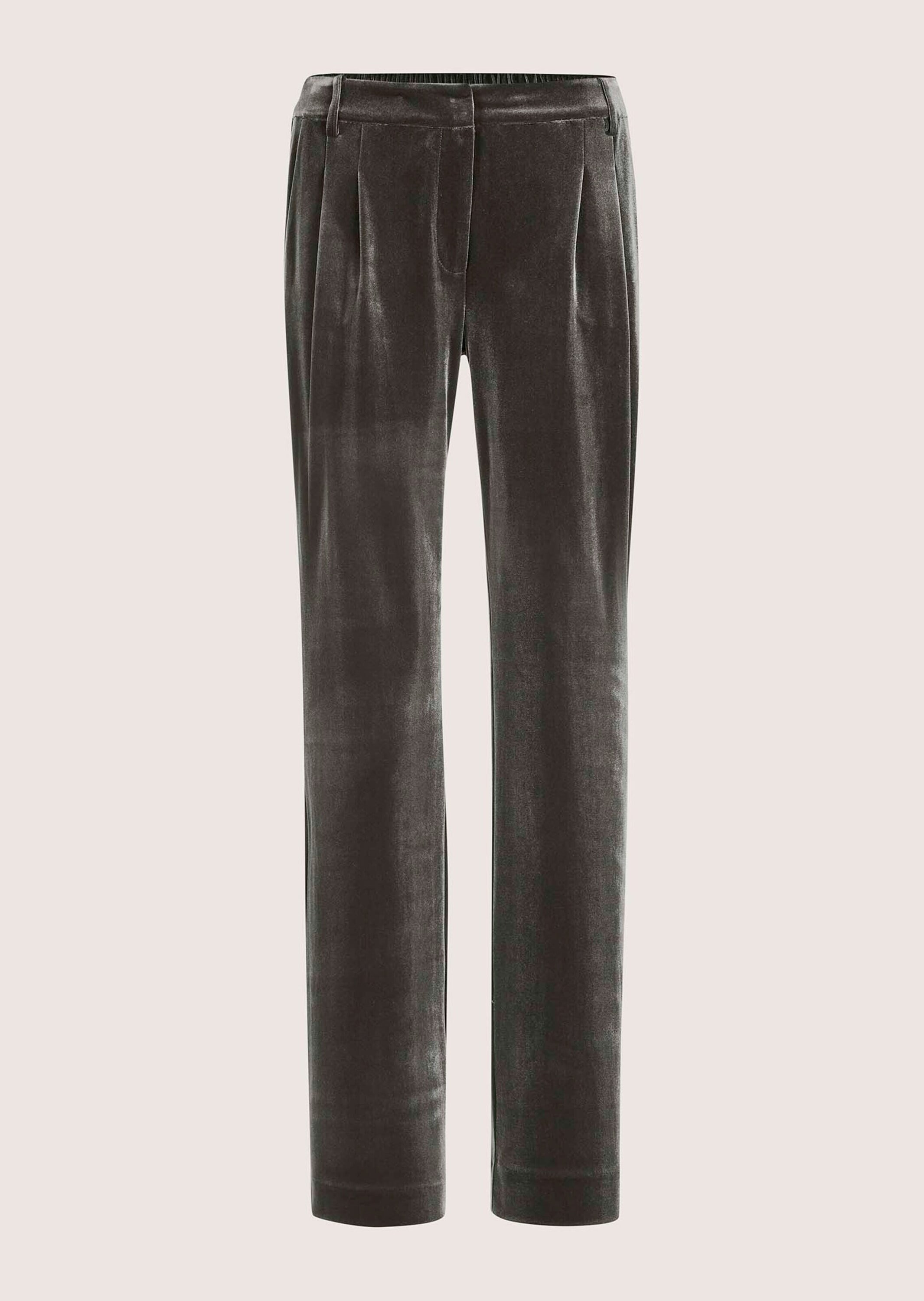 MADELEINE Stoffhose "Samthose Weite Stoffhose aus Samt, Mid Waist" Edle Samthose mit weitem Bein