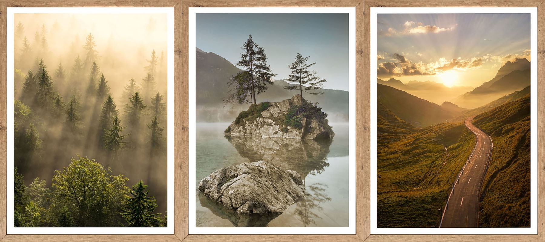 Bönninghoff Bild mit Rahmen Baum 3 Stk. tlg.