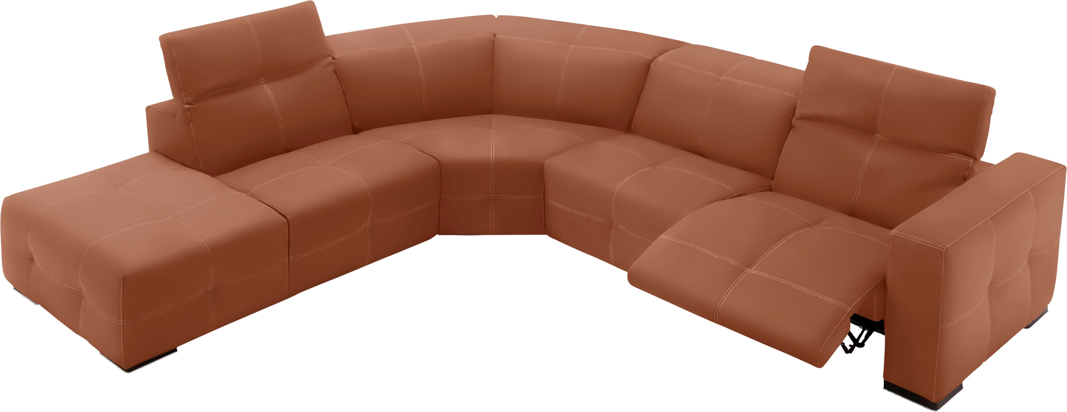 Egoitaliano Ecksofa "Sauvanne, Designsofa der Extraklasse, elegant und bequem, L-Form" wahlweise mit elektrischer Relaxfunktion, Kopfteilverstellung
