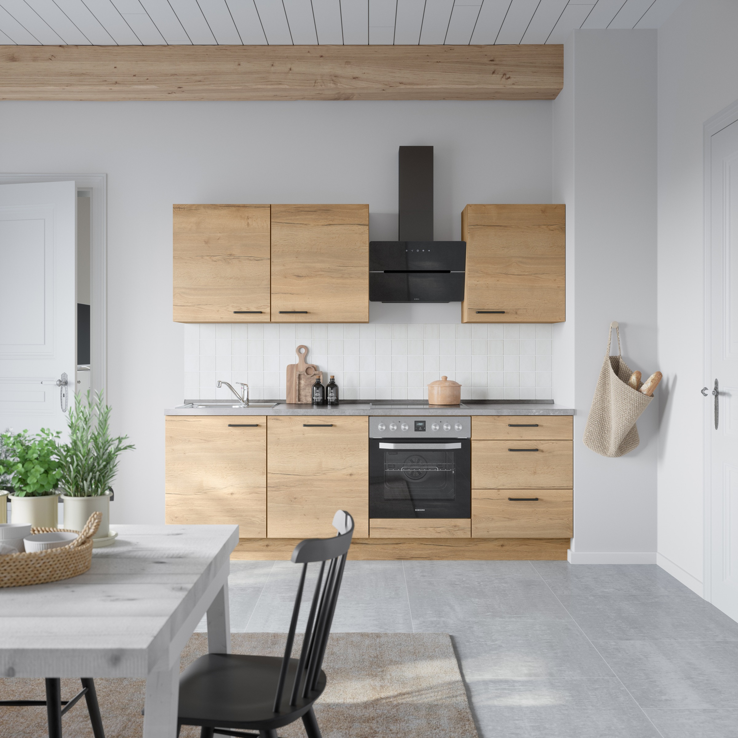 nobilia® Küchenzeile »"Structura II"« vormontiert, Ausrichtung wählbar, Breite 240 cm, wahlw. mit E-Geräten