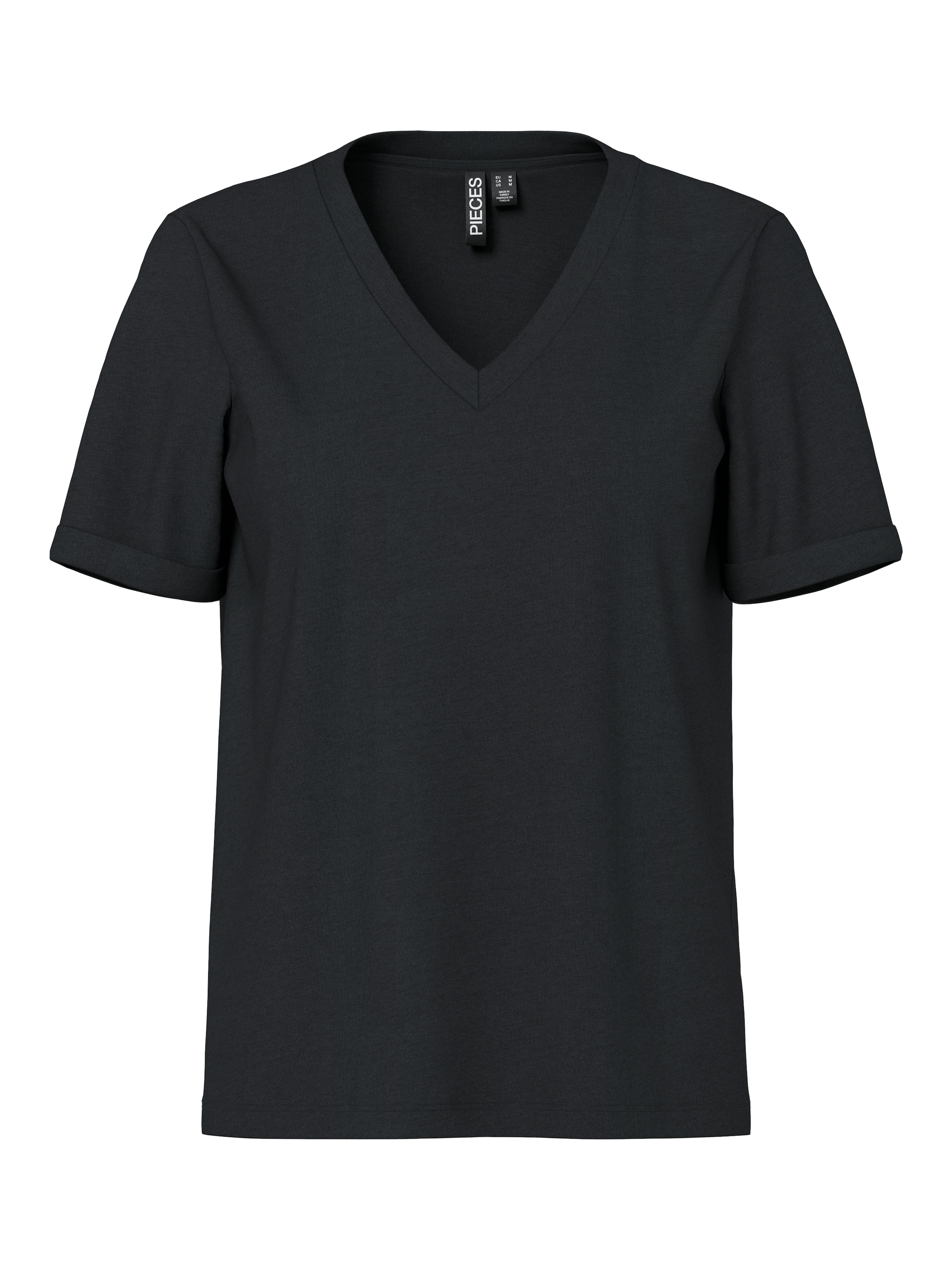 pieces Kurzarmshirt »PCRIA SS V-NECK SOLID TEE JRS NOOS BC« Baumwolle, regular fit