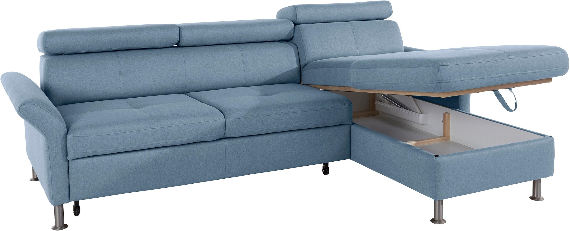 exxpo - sofa fashion Ecksofa »Maretto, bequem und komfortabel, L-Form«, inkl. Kopf- bzw. Rückenverstellung, wahlweise mit Bettfunktion