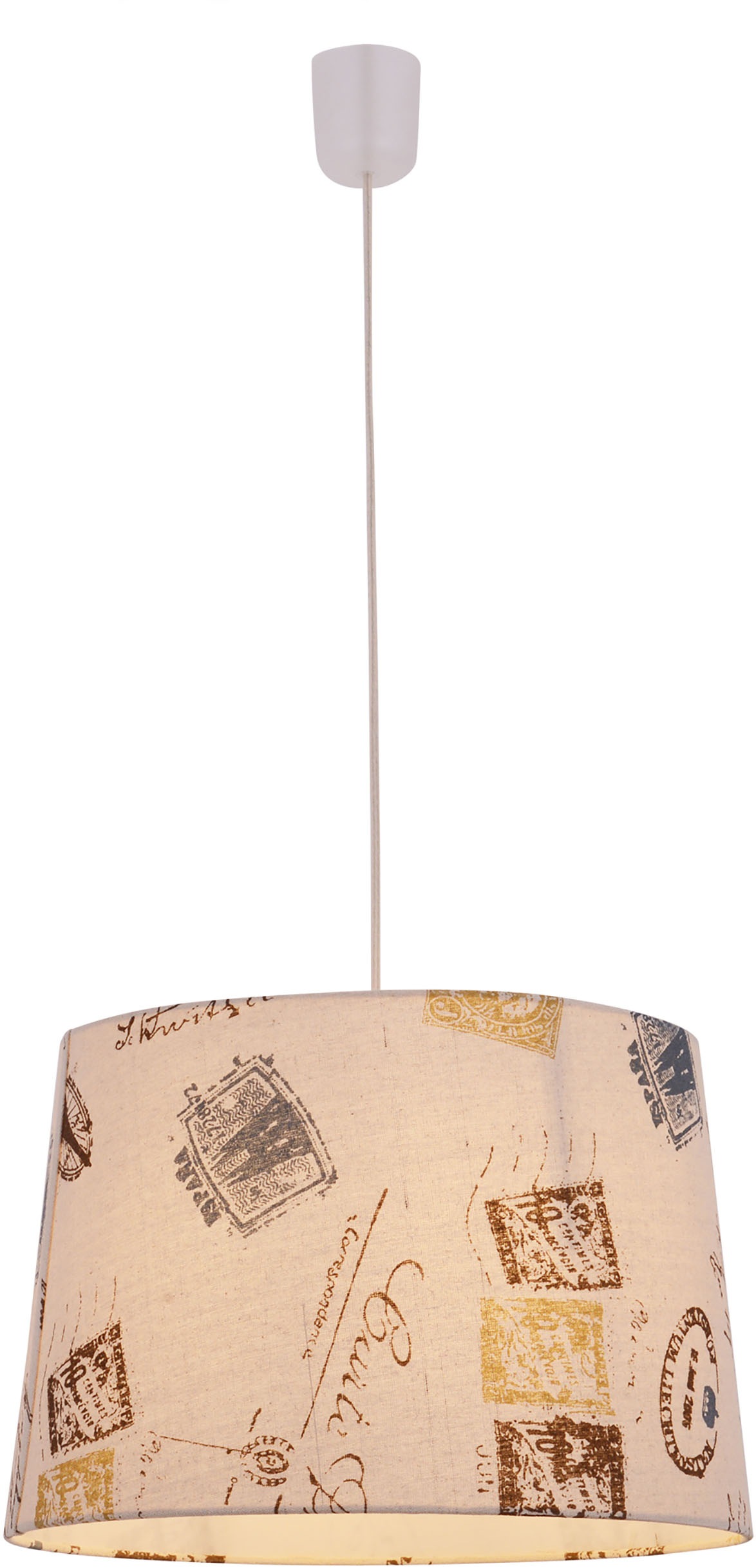 näve Pendelleuchte »PRINT«, 1 flammig, Leuchtmittel E27 | ohne Leuchtmittel, inkl. Pendel l: 120cm, transparent, Farbe: braun mit Motiv