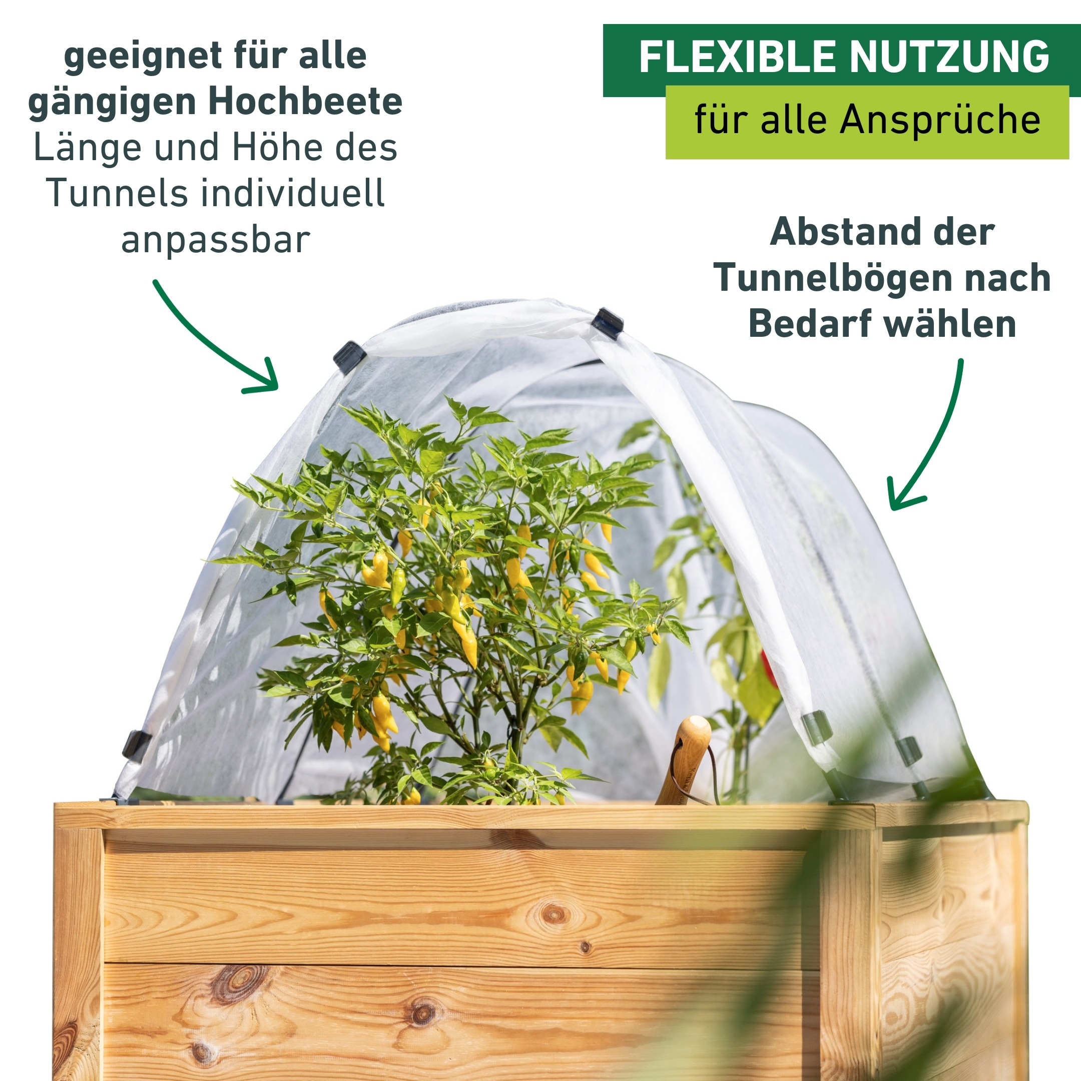 Windhager Hochbeet »Tunnelbogen Komplettset, Insektenschutz und Wachstumsvlies« Pflanztunnel für Frühbeet, wachstumsfördernd, 4 x 2 m, weiß