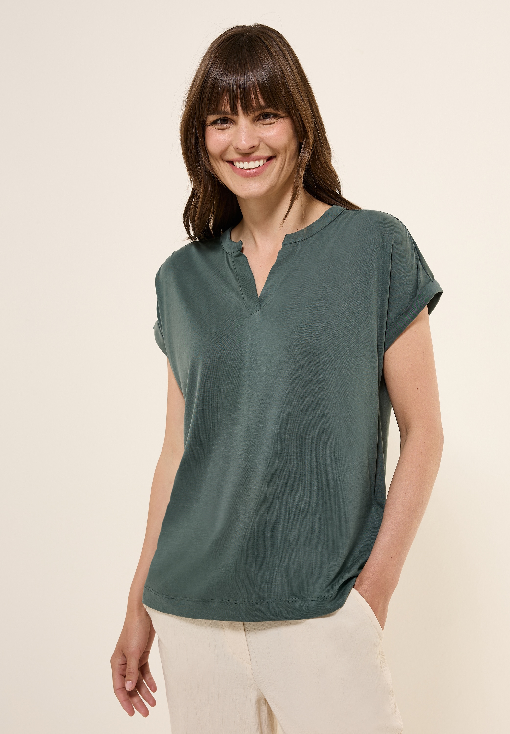 Cecil T-Shirt, aus softem Materialmix günstig online kaufen