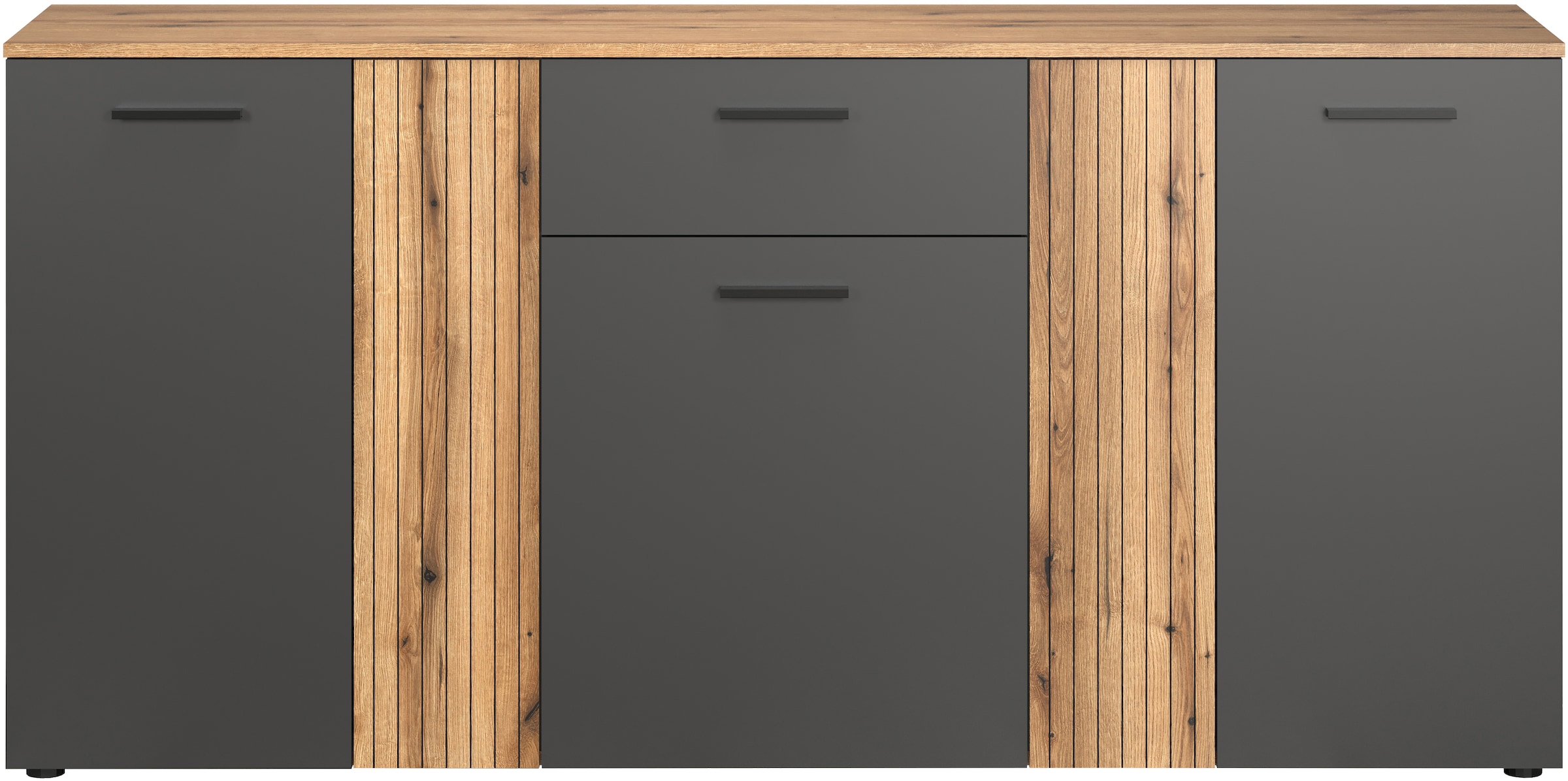 INOSIGN Kommode »Estepona«, Sideboard mit anpassbaren Türen mit Rillen-Optik