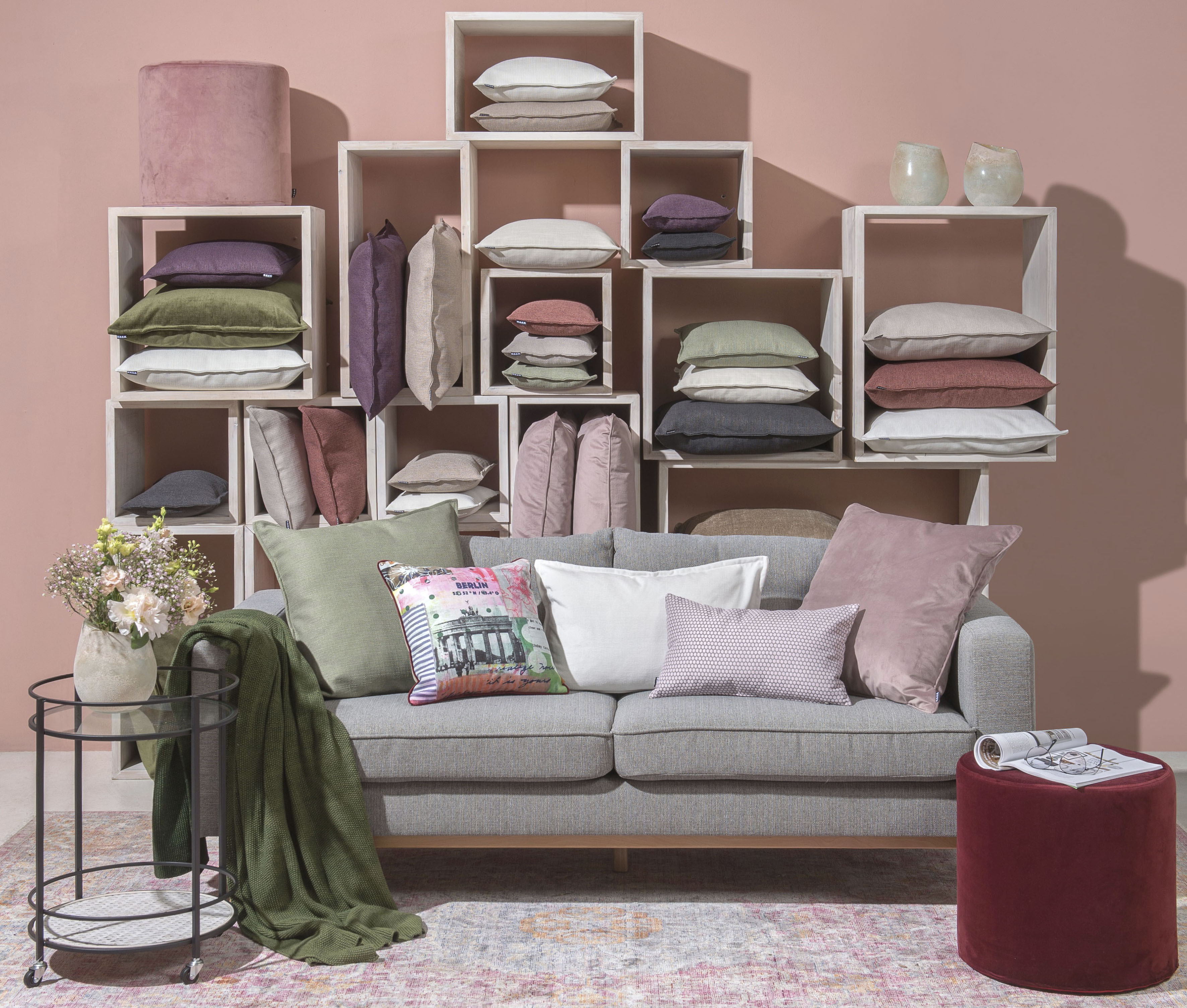 Thumbnail - H.O.C.K. Dekokissen "Mali" einfarbig, Kissenhülle mit Füllung, 1 Stück