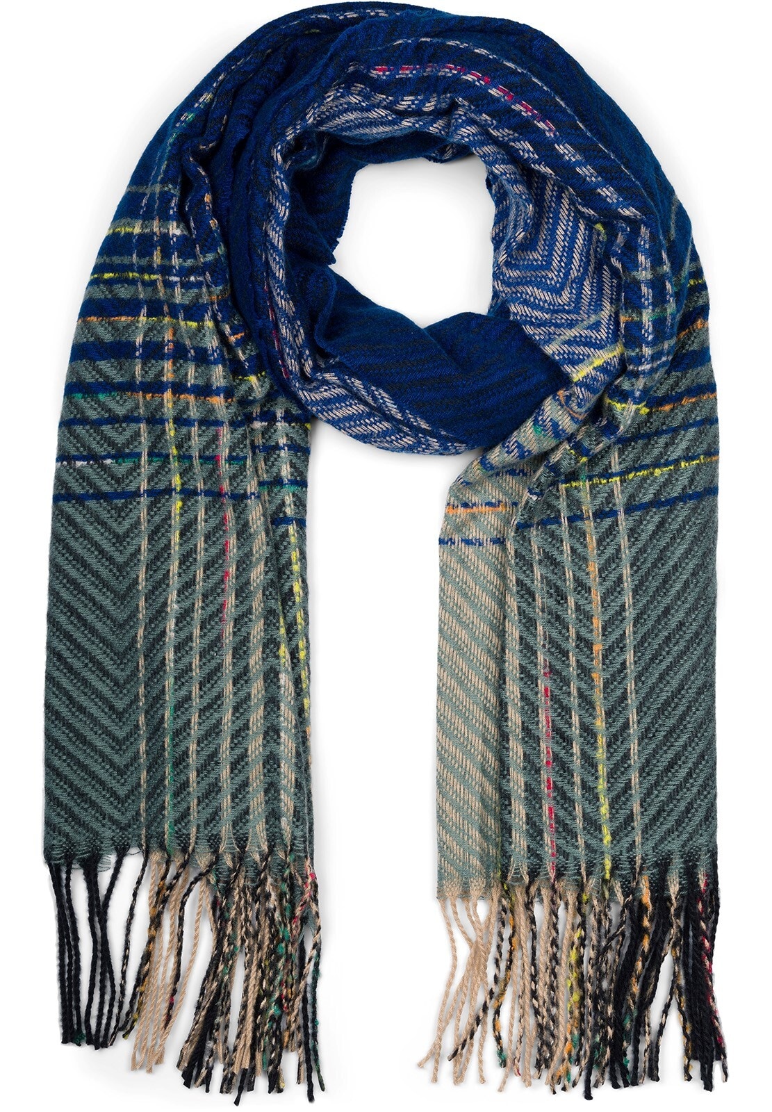 styleBREAKER Strickschal "Feinstrick Schal Zick-Zack gestreift" 1 Stk. günstig online kaufen