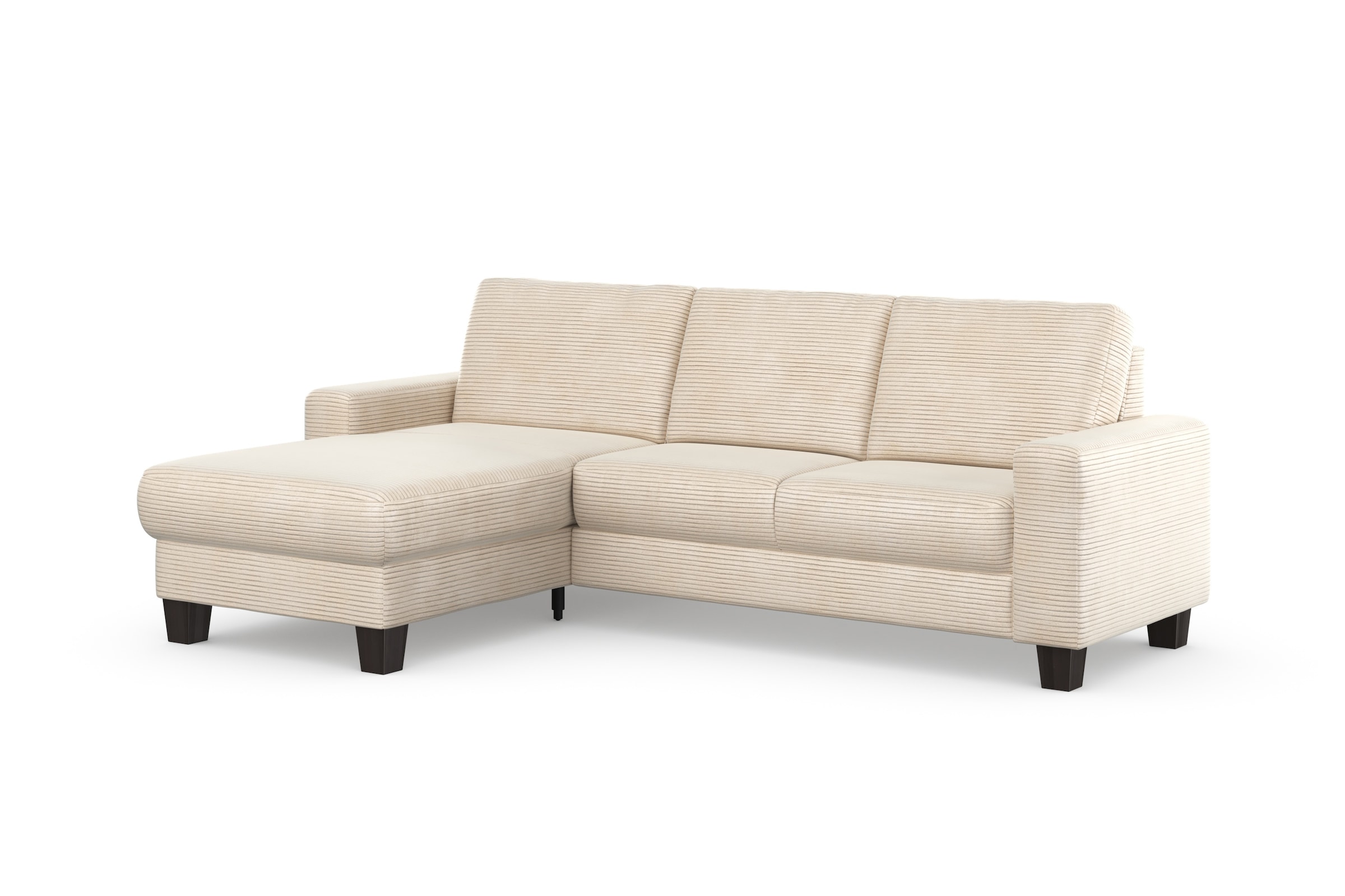 Home affaire Ecksofa »Summer L-Form«, mit Recamiere, mit oder ohne Bettfunktion und Bettkasten, Cord-Bezug