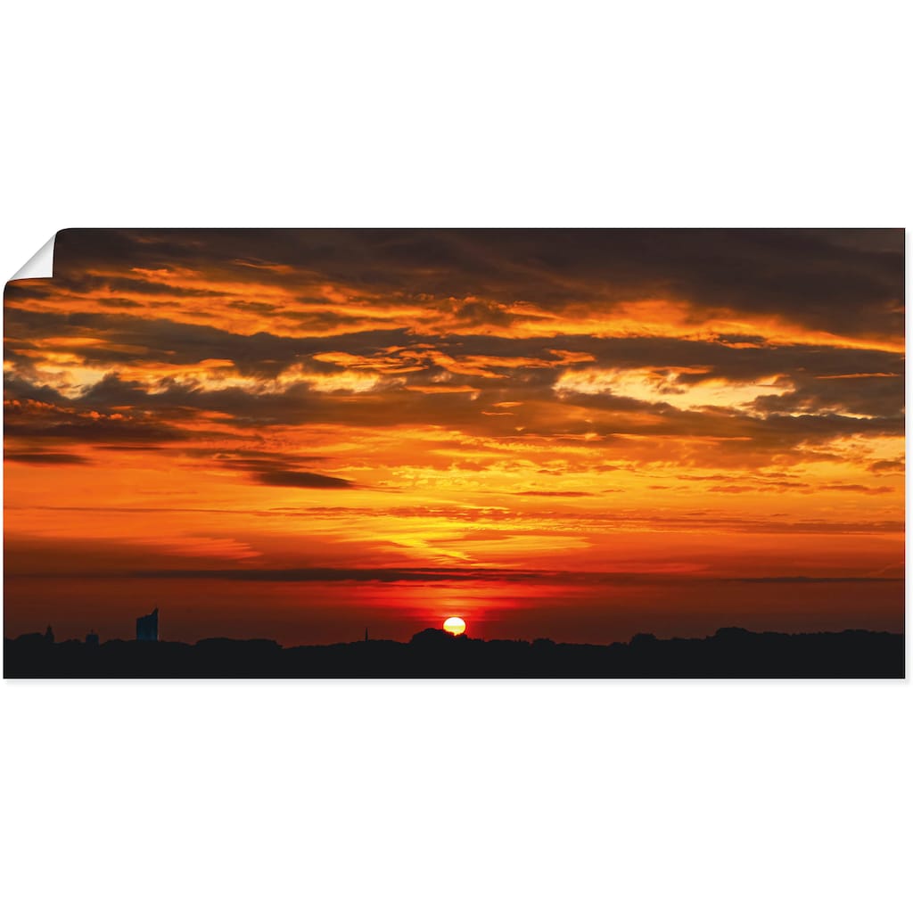 Artland Wandbild »Sonnenuntergang über Leipzig«, Bilder vom Sonnenuntergang & -aufgang, (1 St.), in vielen Größen & Produktarten, Alubild, Leinwandbild, Poster, Wandaufkleber