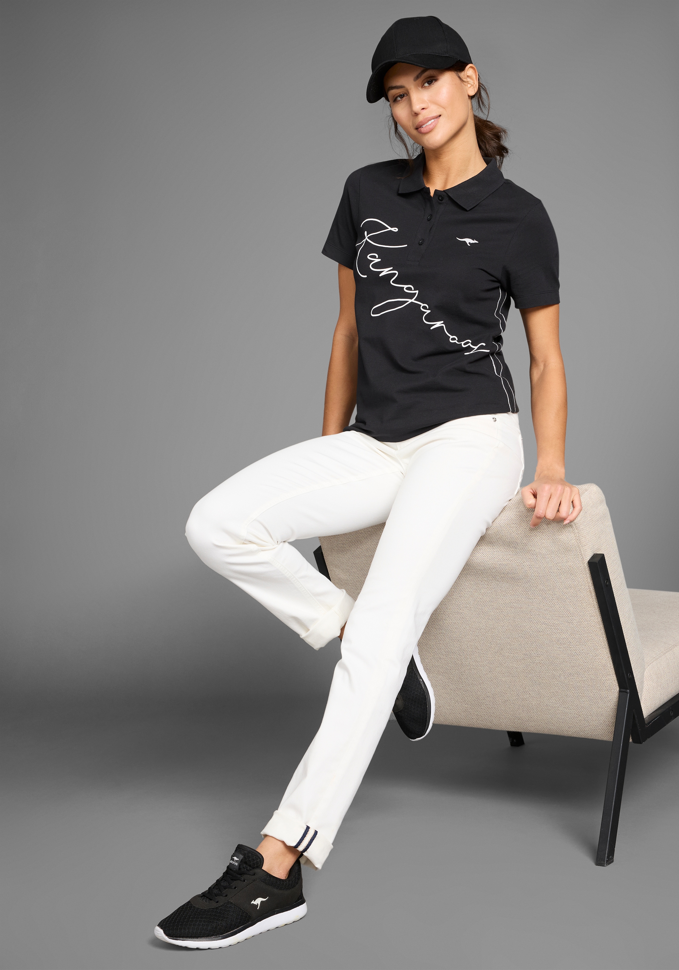 KangaROOS Poloshirt, mit großem Logoschriftzug