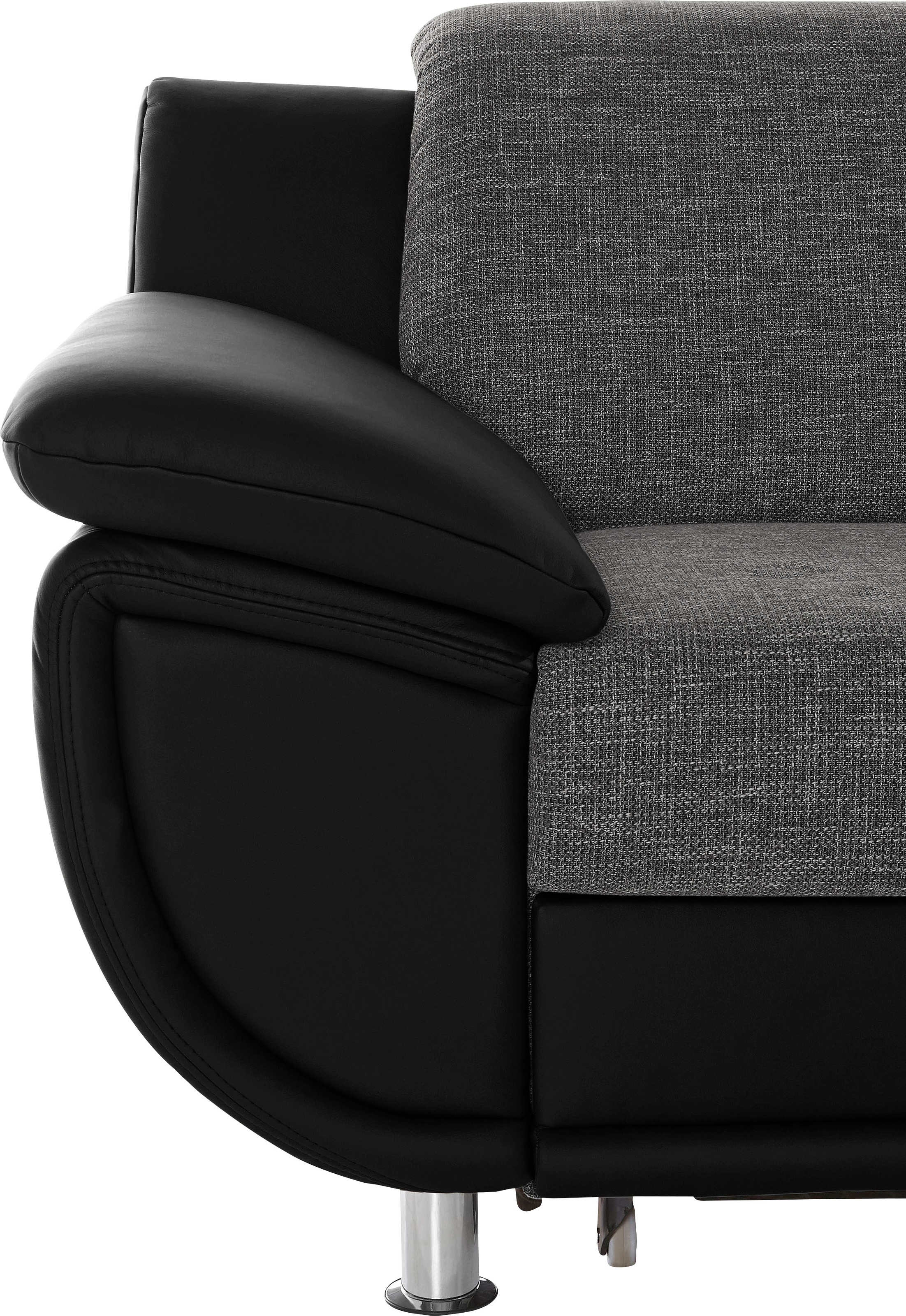 TRENDMANUFAKTUR Wohnlandschaft »Rondo 3, zeitlos und modern, im Materialmix, U-Form«, wahlweise für mehr Komfort mit Federkern, wahlweise mit Bettfunktion