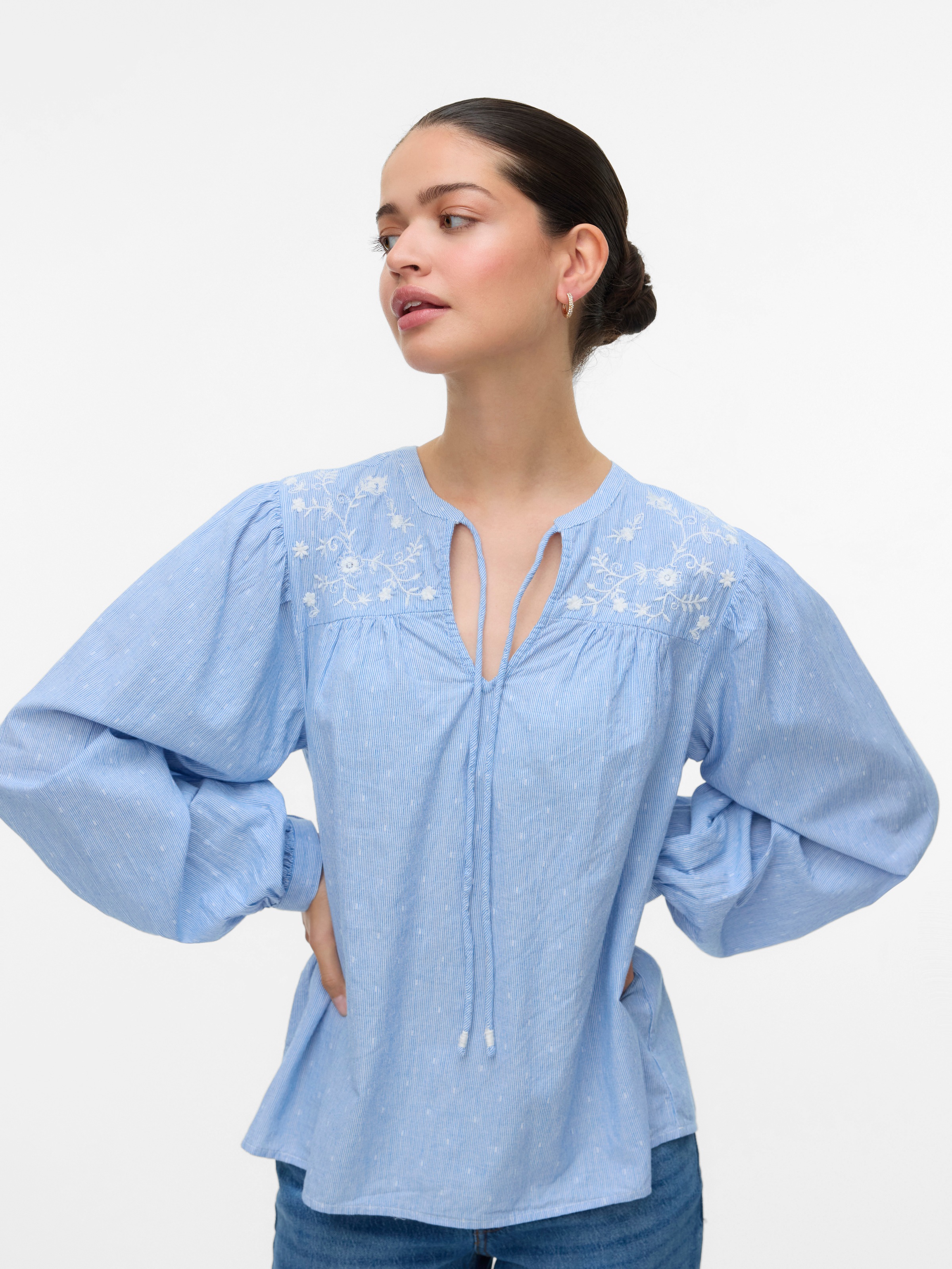 Vero Moda Blusenshirt "VMNIKA LS TOP WVN GA NOOS" günstig online kaufen