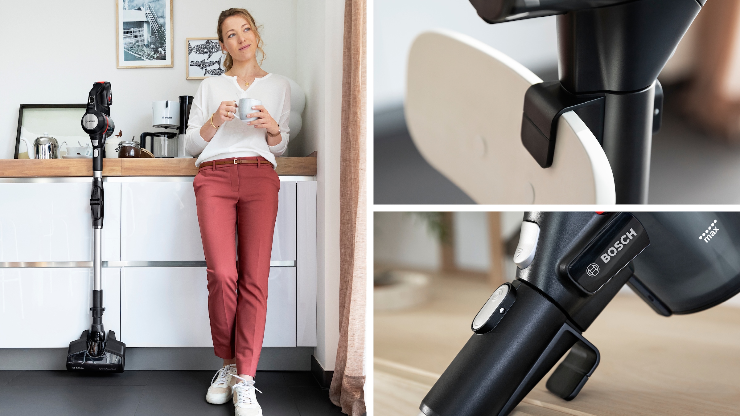 BOSCH Akku-Stielstaubsauger »Unlimited 7 BSS715FRSH, Knickrohr, Hygiene-Filter, 10 J. Motorgarantie«, 2x 5 Ah Akku, lange Laufzeit, Schnellladegerät, viel Zubehör
