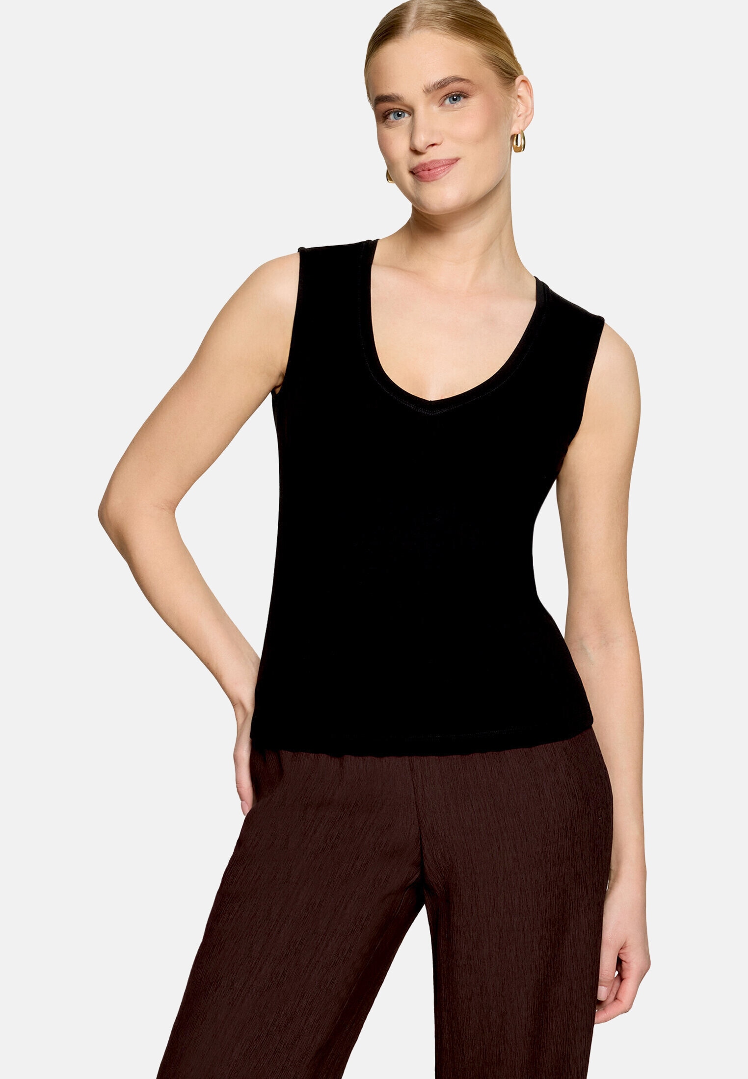 Zero T-Shirt »Damen Shirt mit V-Ausschnitt« 1 Material
