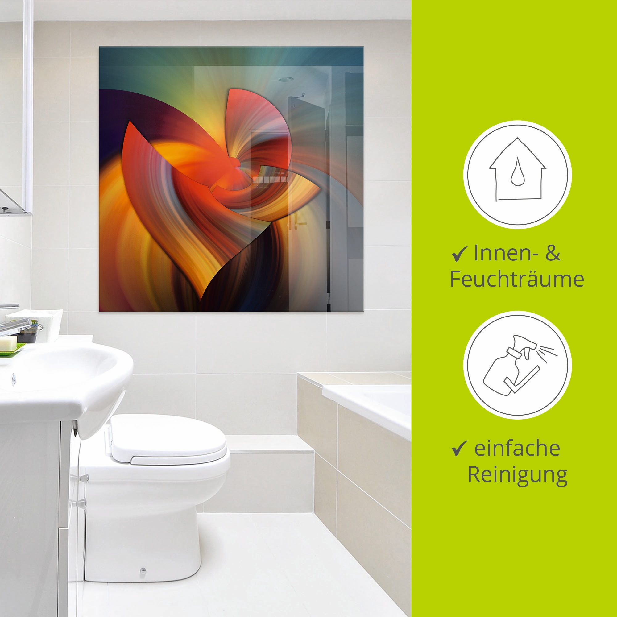 Artland Glasbild »Abstraktes in bunt«, Muster, (1 St.), in verschiedenen Größen