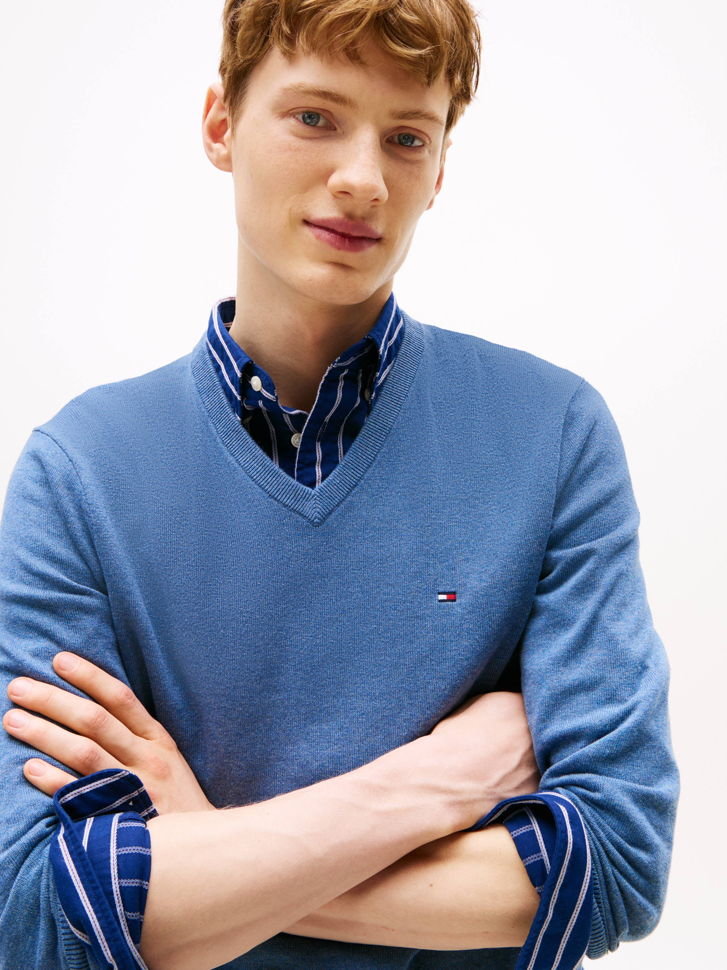 Tommy Hilfiger Strickpullover "ESSENTIAL COTTON V NECK mit V-Ausschnitt und günstig online kaufen