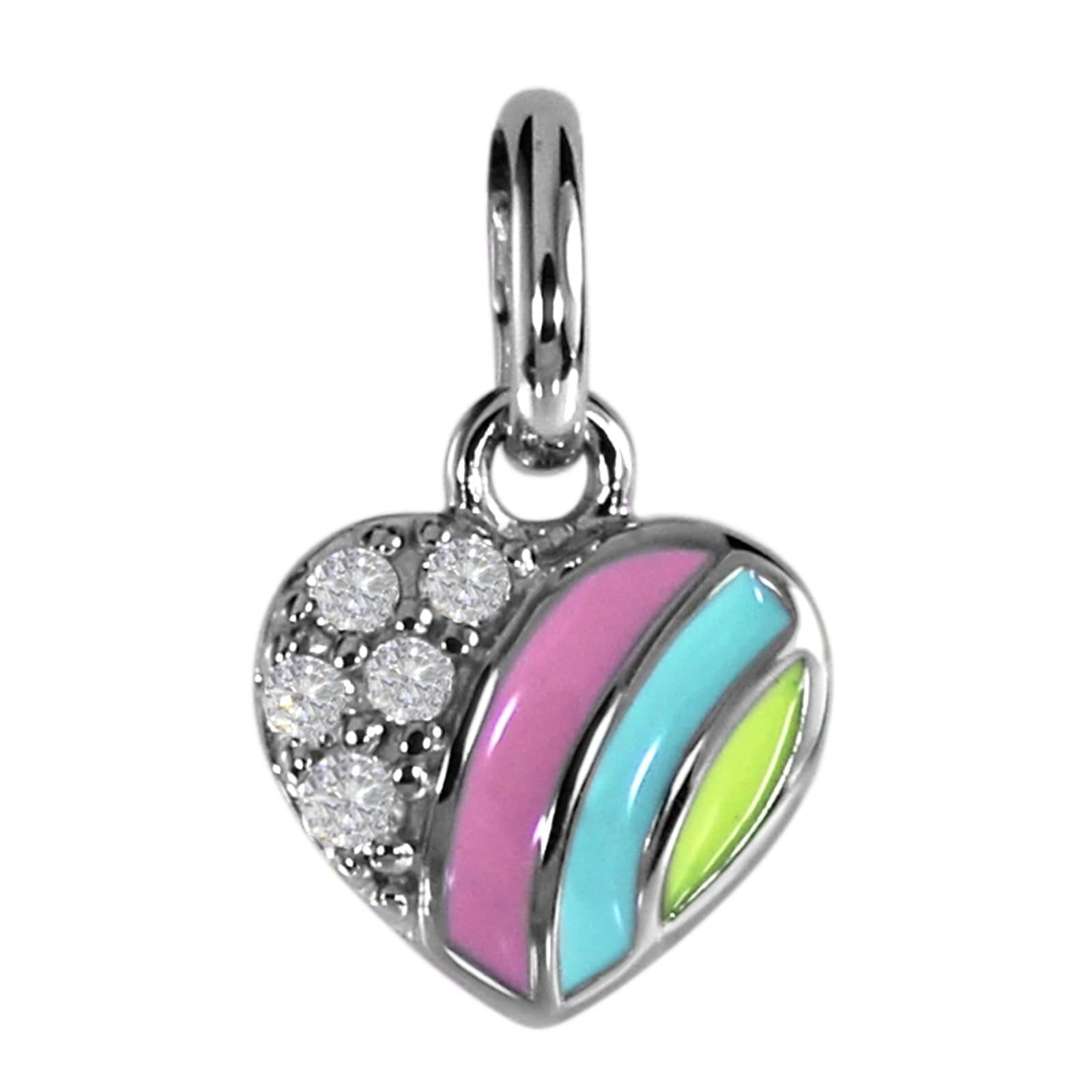 Kettenanhänger OSTSEE-SCHMUCK "Ostsee-Schmuck Anhänger kleines Herz 8 mm", weiß, Schmuckanhänger, Damen, 15 x 10mm, Silber 925 (Sterlingsilber), 0,6 g, Kettenanhänger