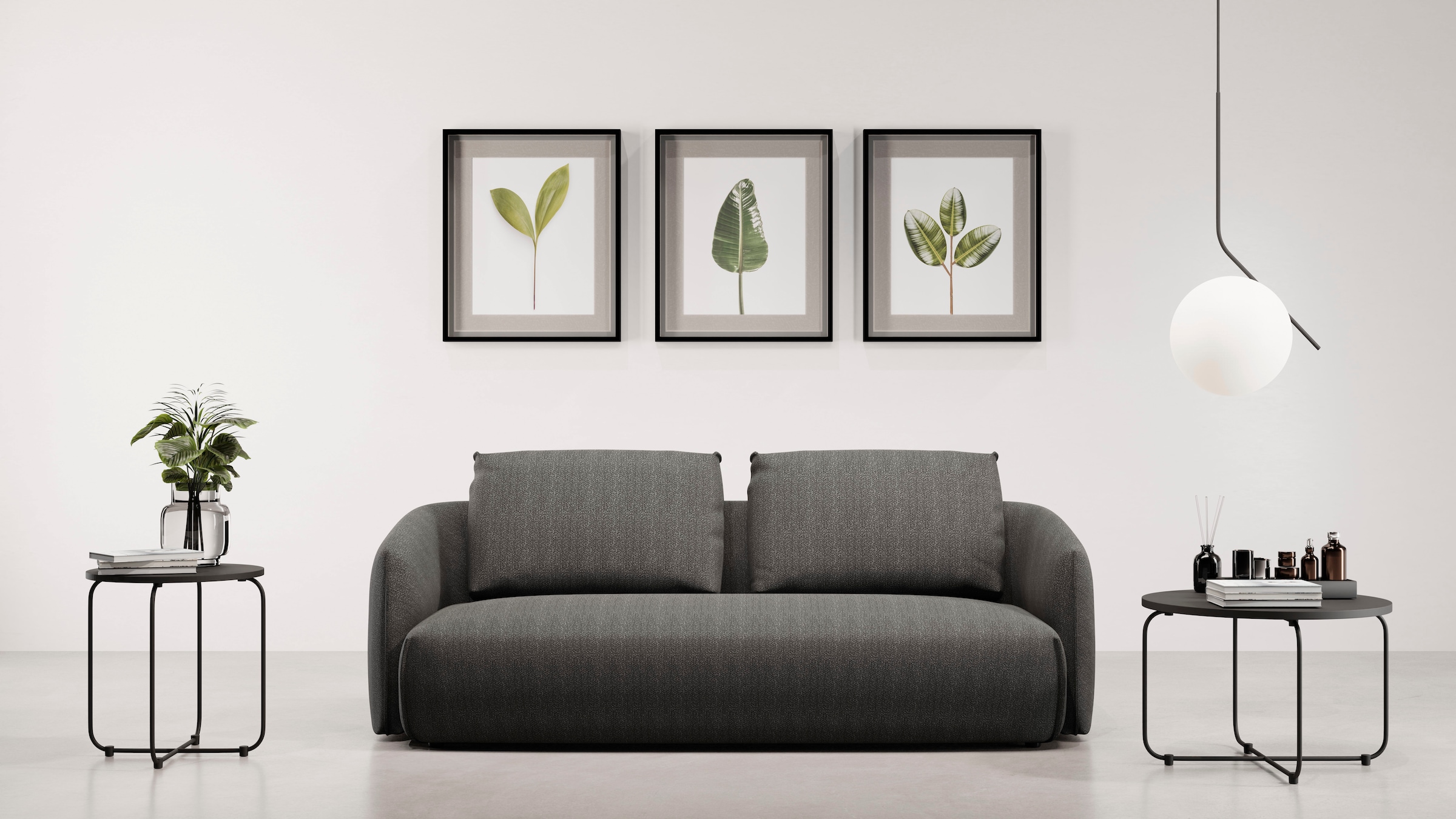 TRENDMANUFAKTUR 3-Sitzer "Shawn Designsofa, elegant geschwungen Armlehnen, günstig online kaufen