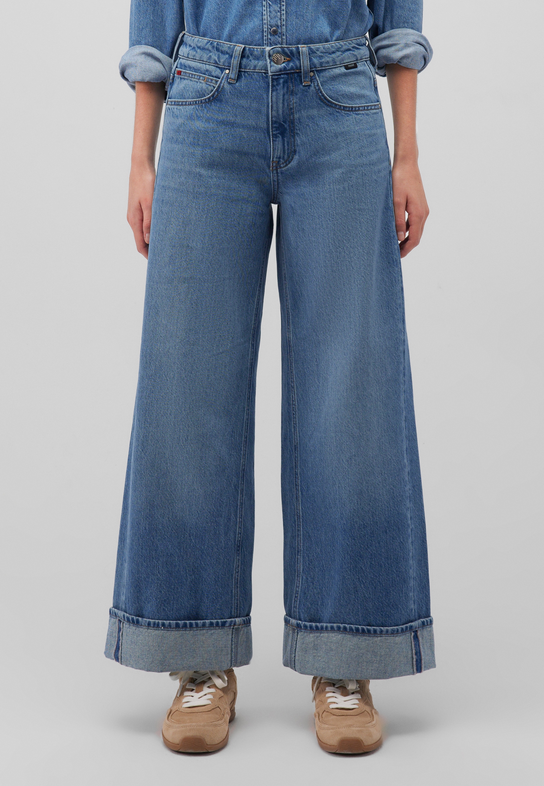 Mavi Weite Jeans »KYOTO«, Cuffed Wide Leg Jeans