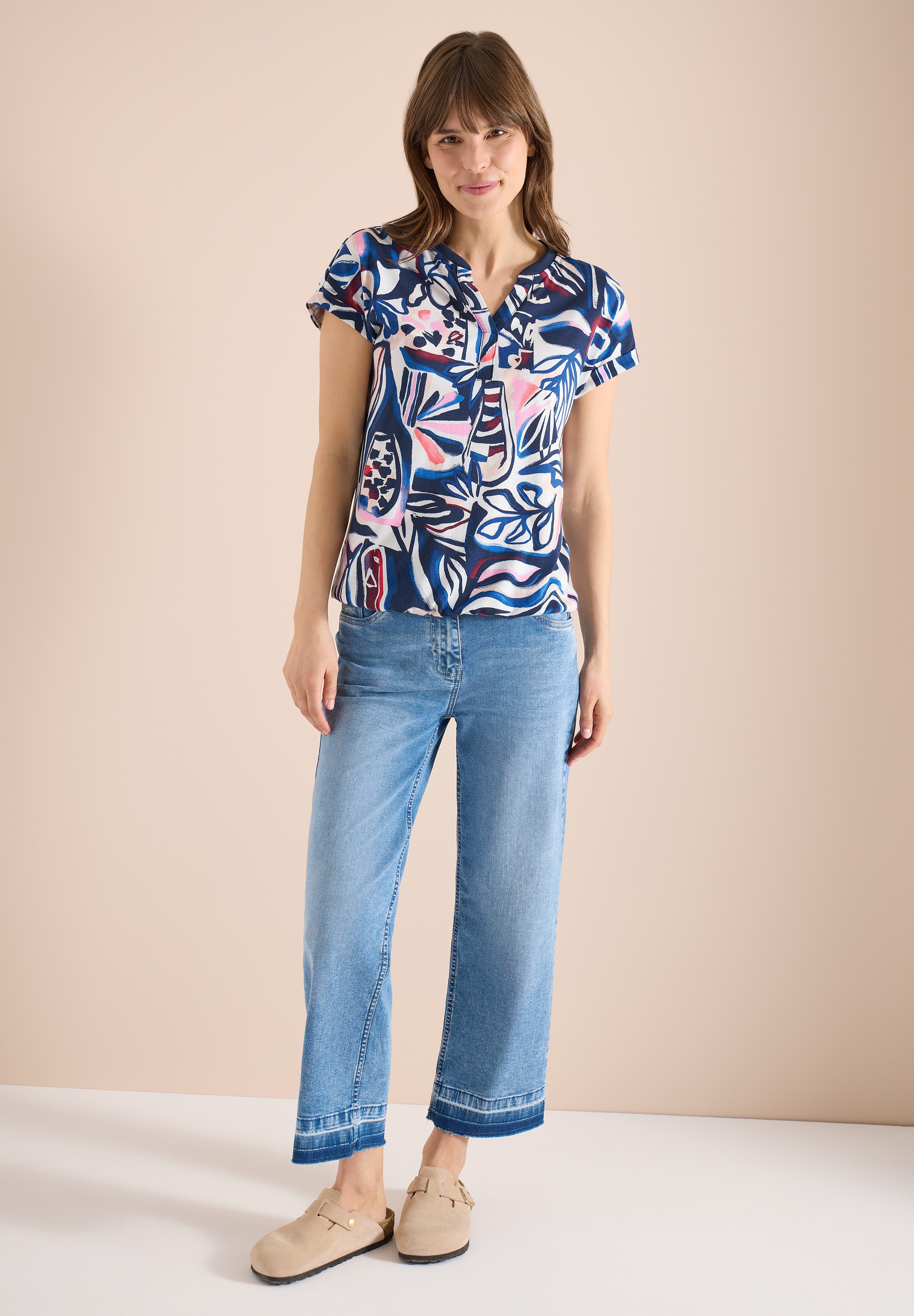 Cecil Print Tunic Shirt Universal Blue Size L 2