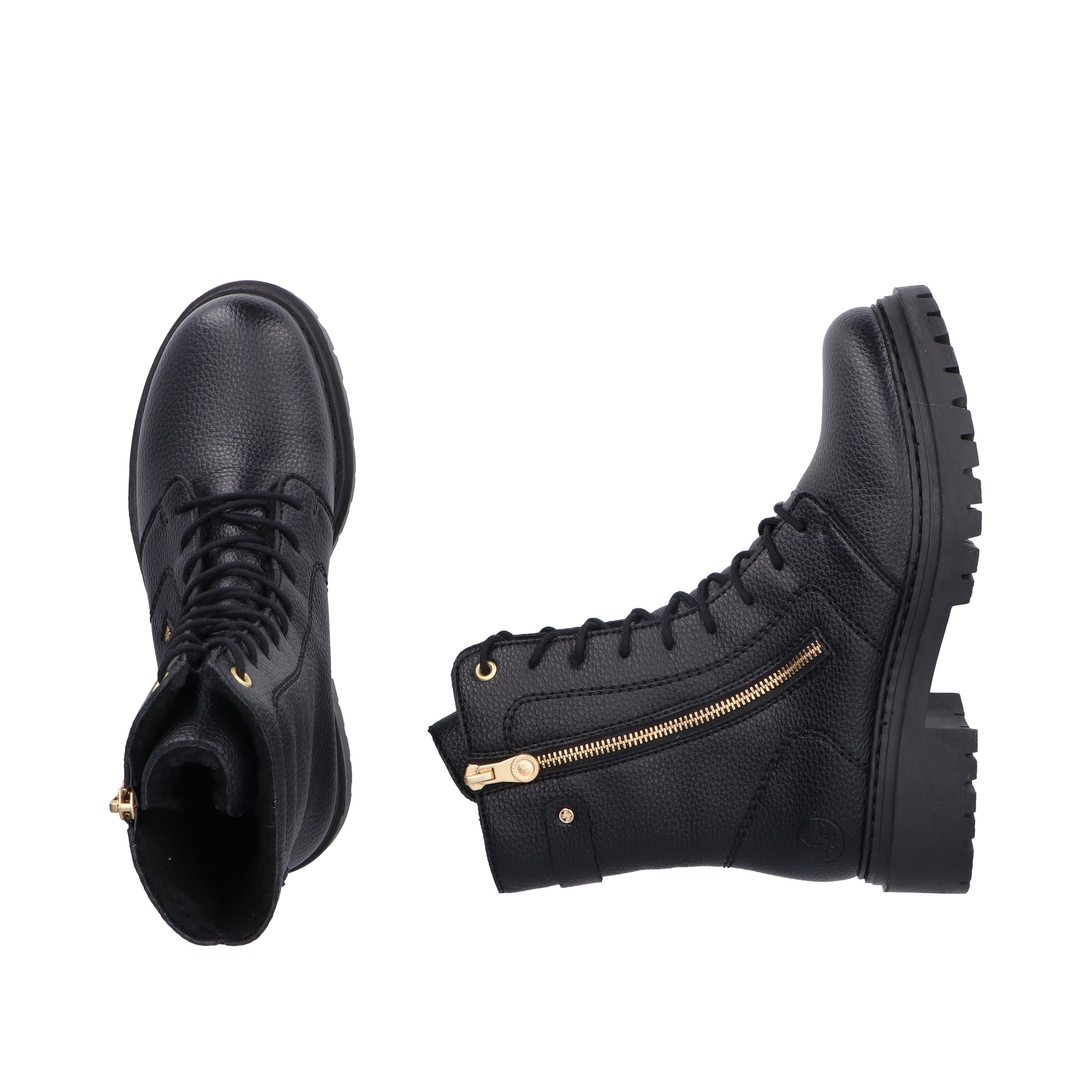 Rieker Winterstiefelette, Schnürboots, Schnürstiefelette, Blockabsatz, mit markanter Profilsohle